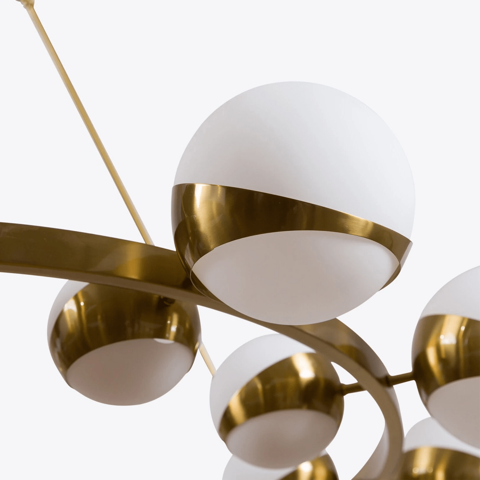 LuminaSphere Modern Brass Chandelier-Neutral Decor