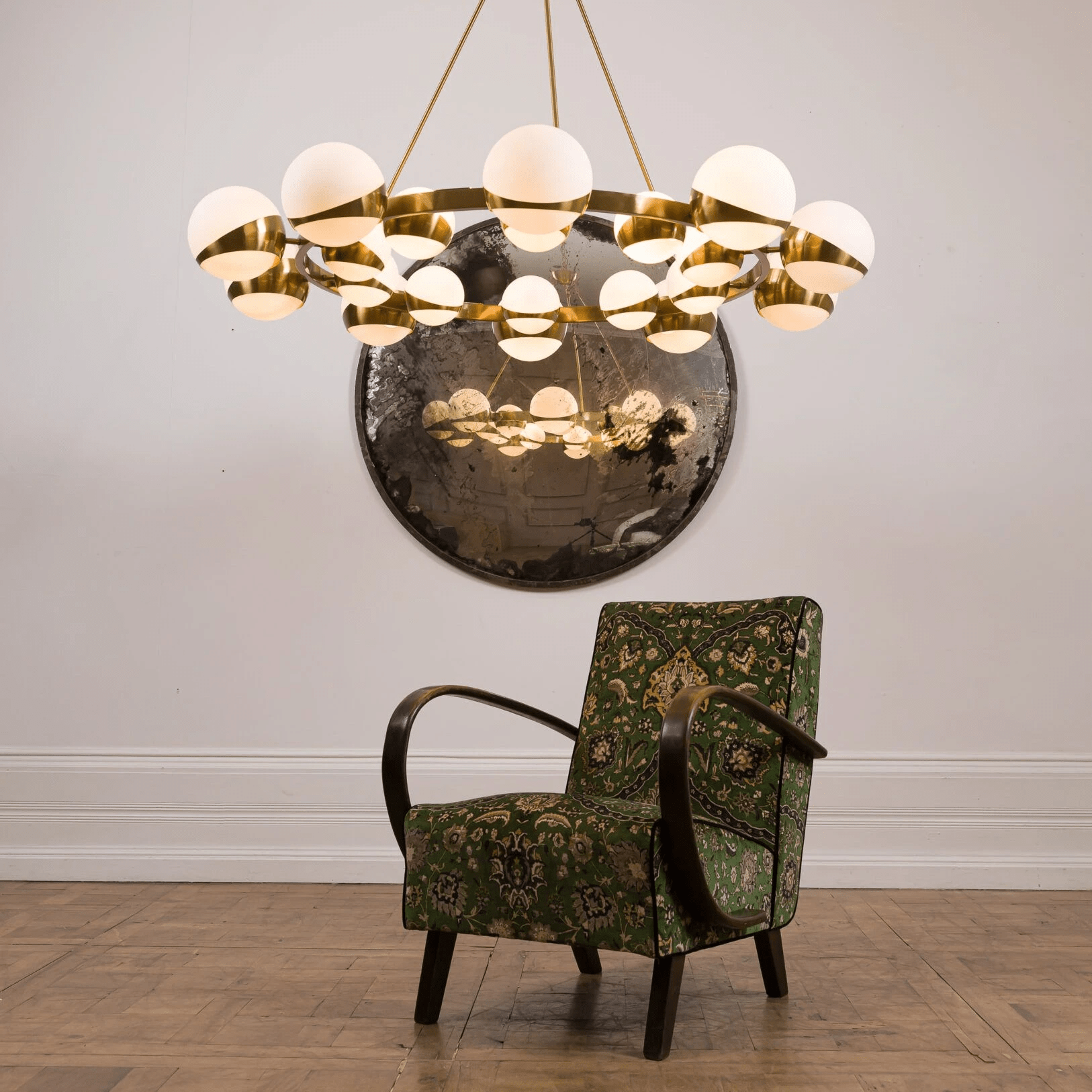LuminaSphere Modern Brass Chandelier-Neutral Decor