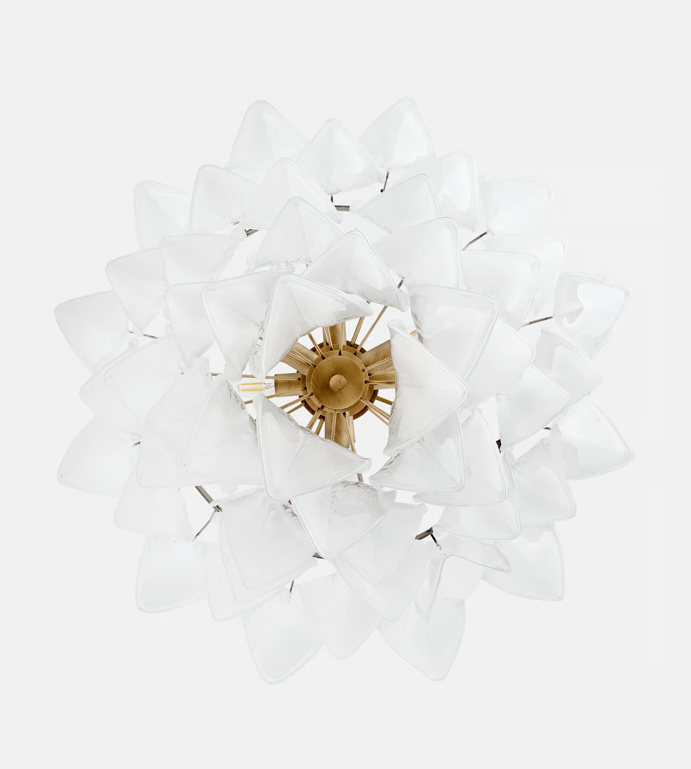 Aurora Chandelier White Leaf Glass Layered Modern-Neutral Decor