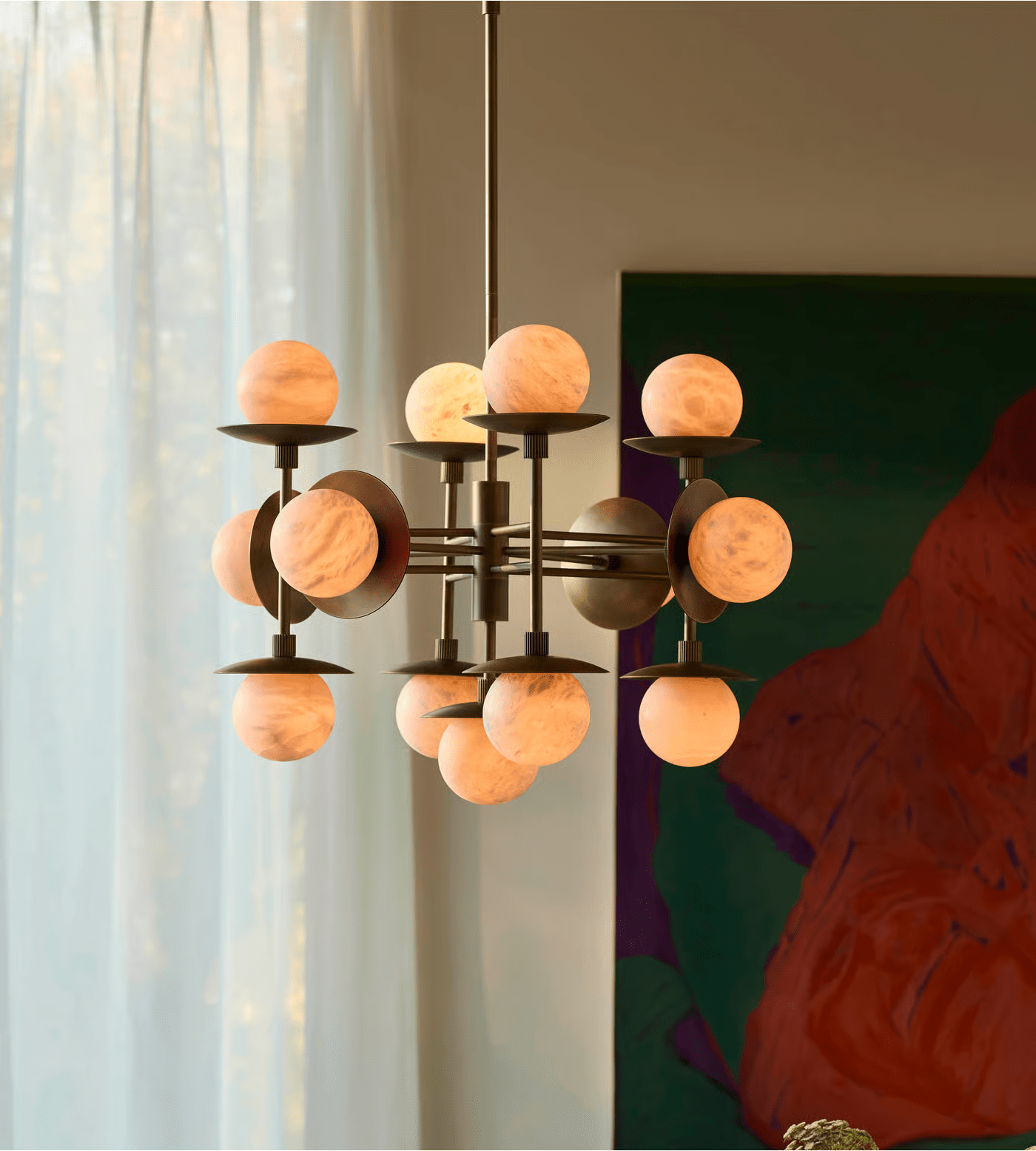 Oshayra Sputnik Alabaster Chandelier-Neutral Decor