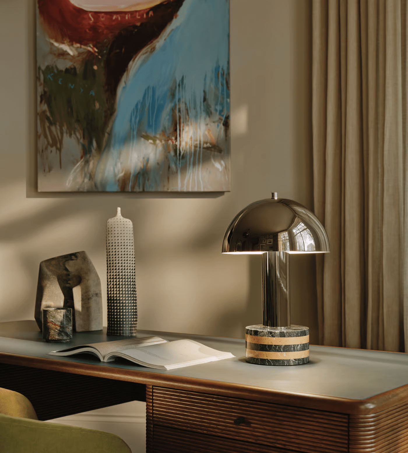 Strata Minimalist Marble Table Lamp-Neutral Decor