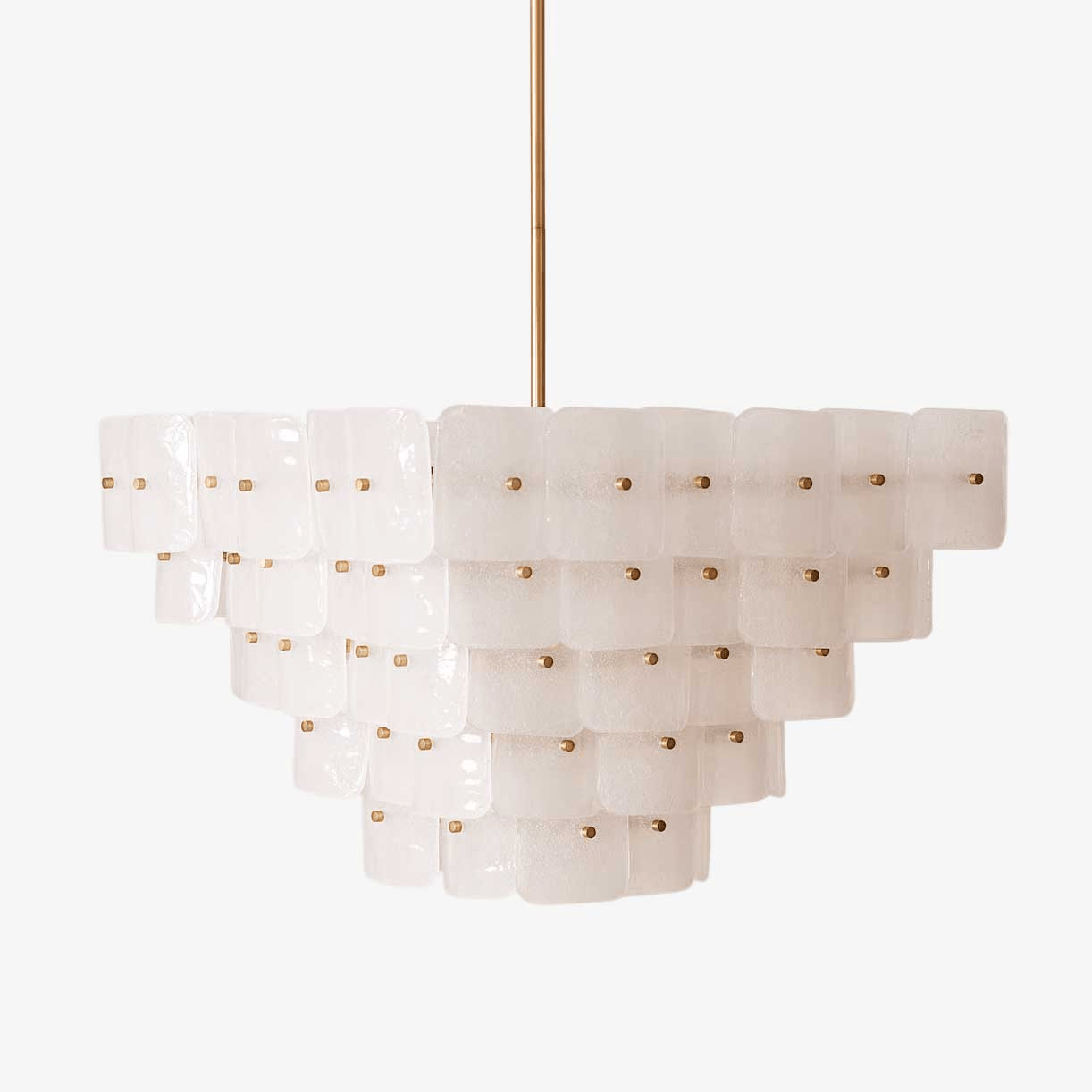 Aurora Chandelier White Frosted Glass Geometric Tiered-Neutral Decor