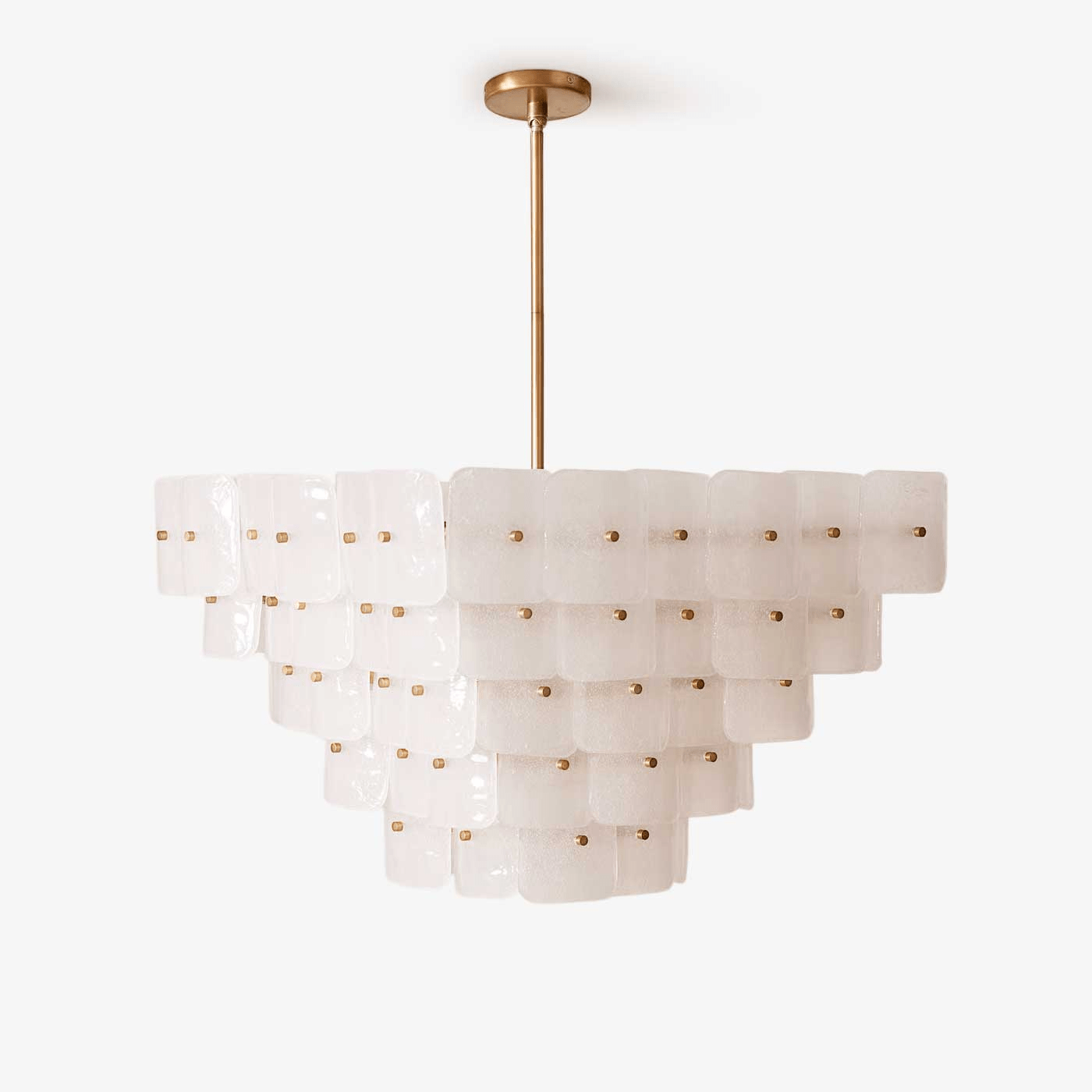 Aurora Chandelier White Frosted Glass Geometric Tiered-Neutral Decor
