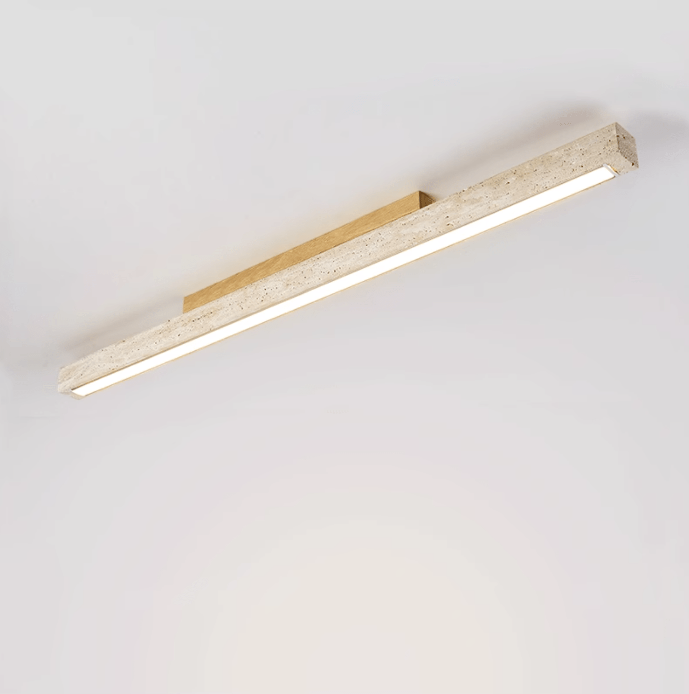 Kevis Minimalist Travertine Linear Ceiling Light-Neutral Decor