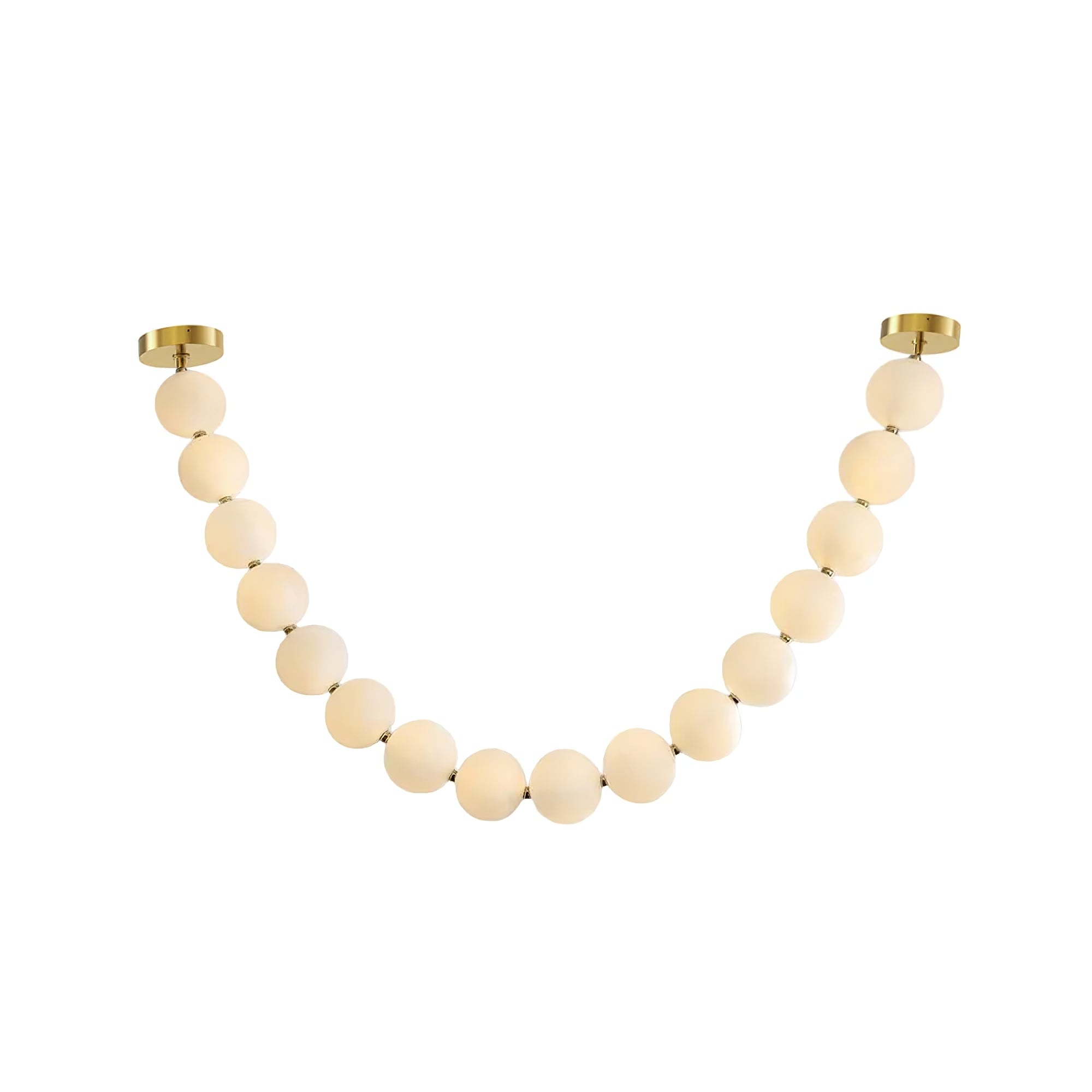 PearlCascade Glass Bead Chandelier-Neutral Decor