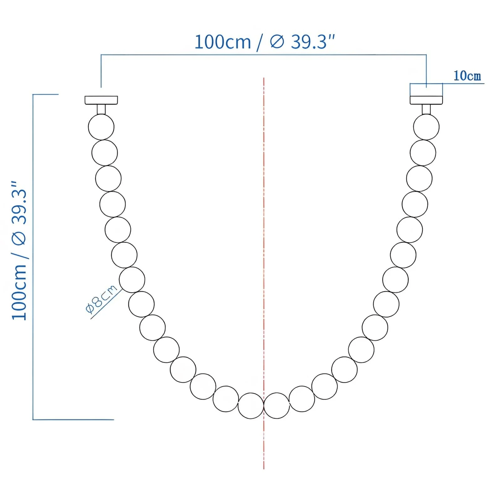 PearlCascade Glass Bead Chandelier-Neutral Decor