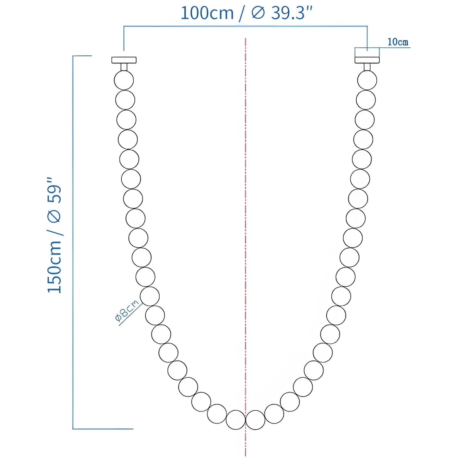 PearlCascade Glass Bead Chandelier-Neutral Decor