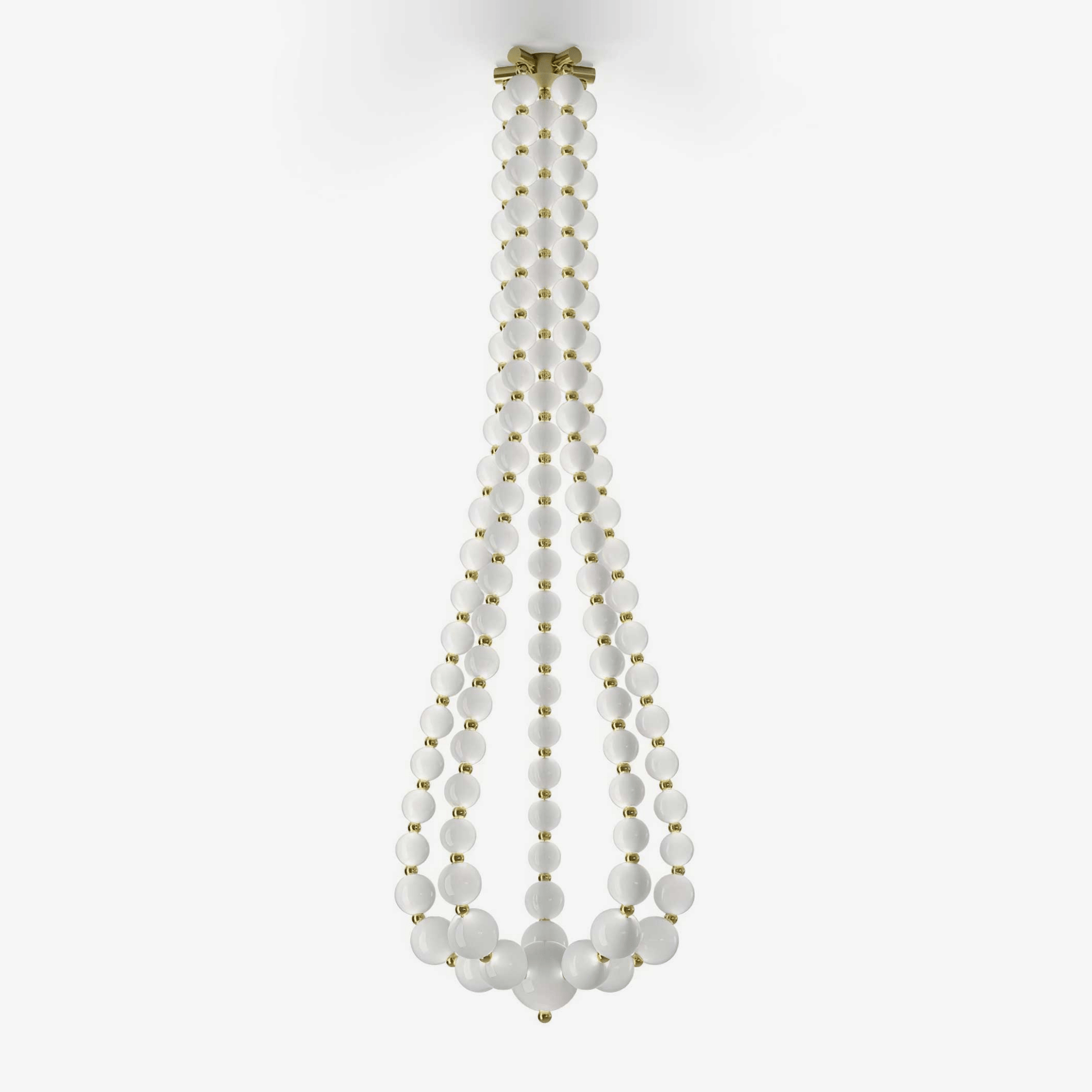 PearlCascade Glass Bead Chandelier-Neutral Decor