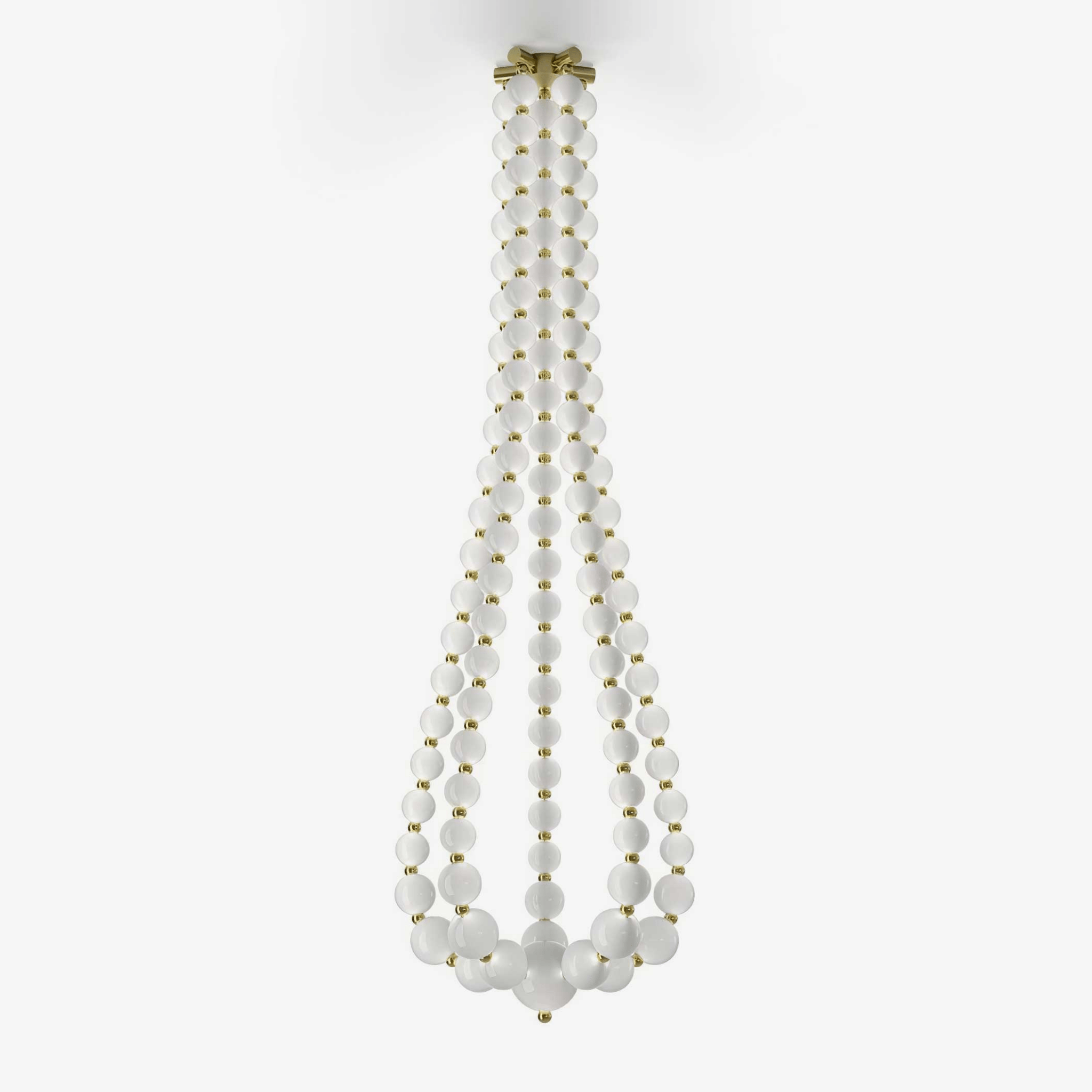 PearlCascade Glass Bead Chandelier-Neutral Decor