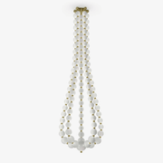 PearlCascade Glass Bead Chandelier-Neutral Decor