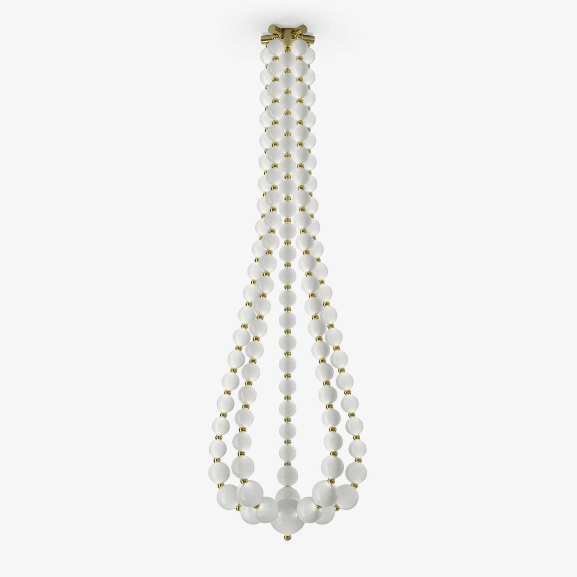PearlCascade Glass Bead Chandelier-Neutral Decor