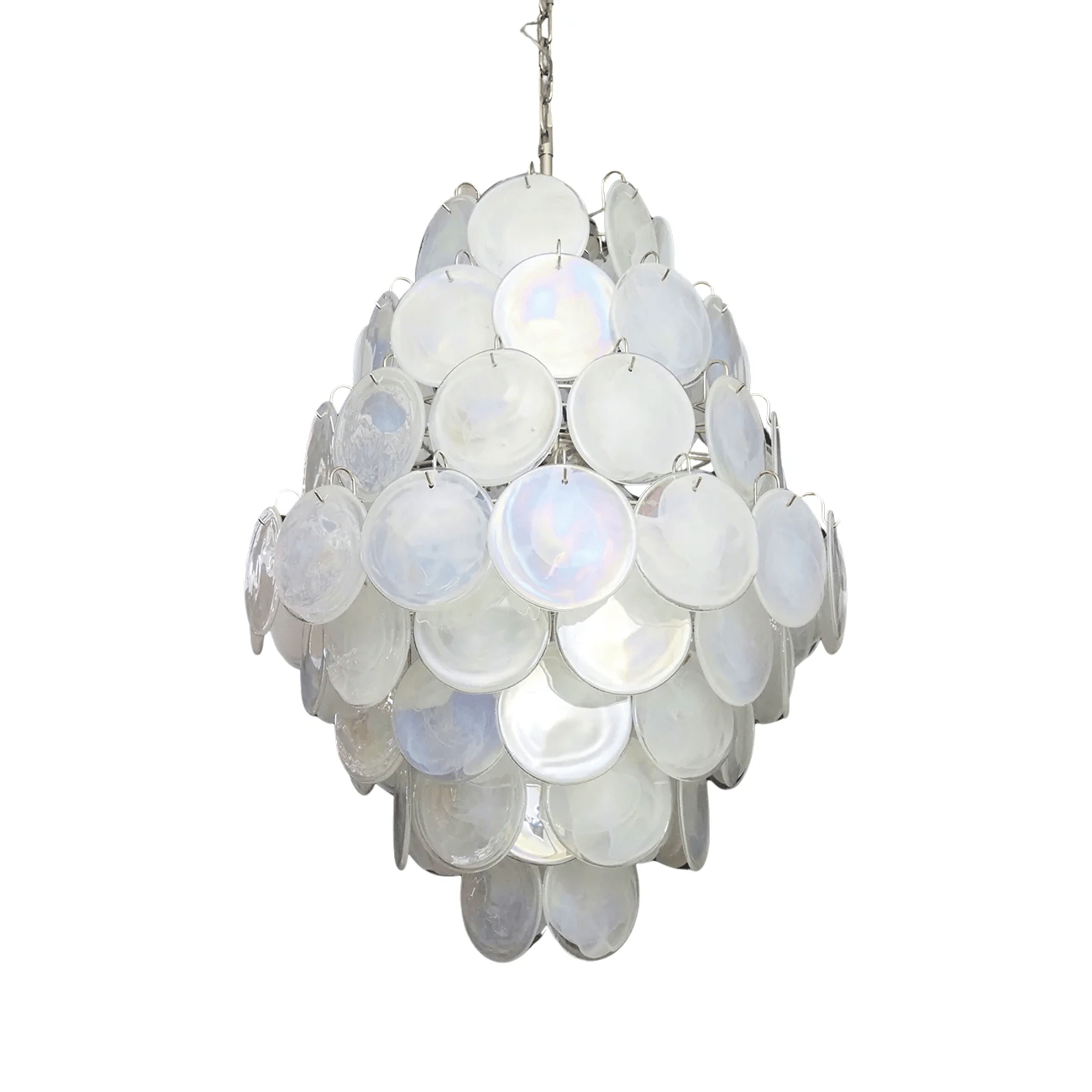 Aurora Chandelier Pink Murano Glass Handblown Discs-Neutral Decor