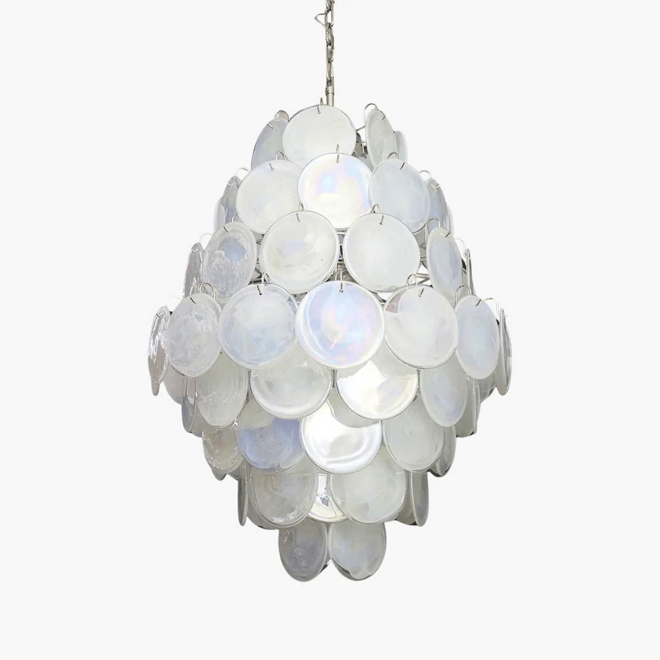Aurora Chandelier Pink Murano Glass Handblown Discs-Neutral Decor