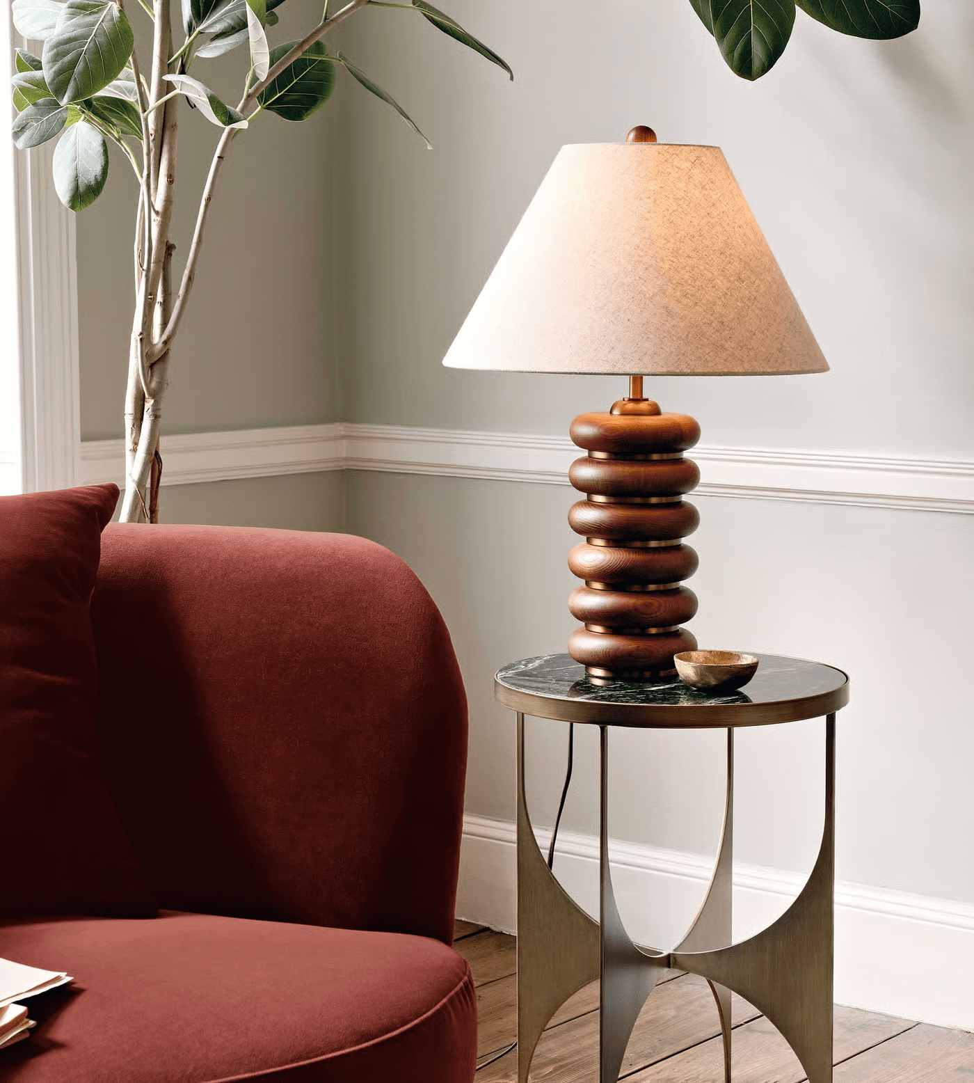 Norah Minimalist Wood Table Lamp-Neutral Decor