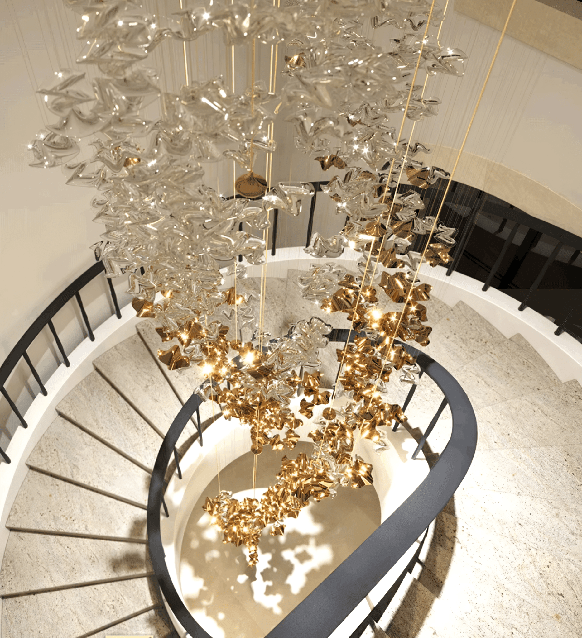 Nephele Crystal Leaf Chandelier-Neutral Decor