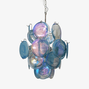 Aurora Chandelier Blue Murano Glass Disc Vintage-Neutral Decor