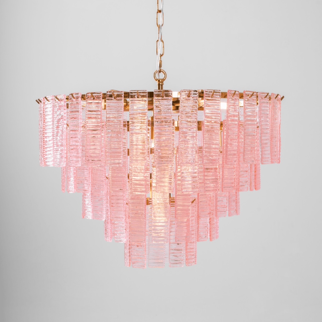 Aurora Chandelier Pink Murano Glass Layered Vintage Luxury-Neutral Decor