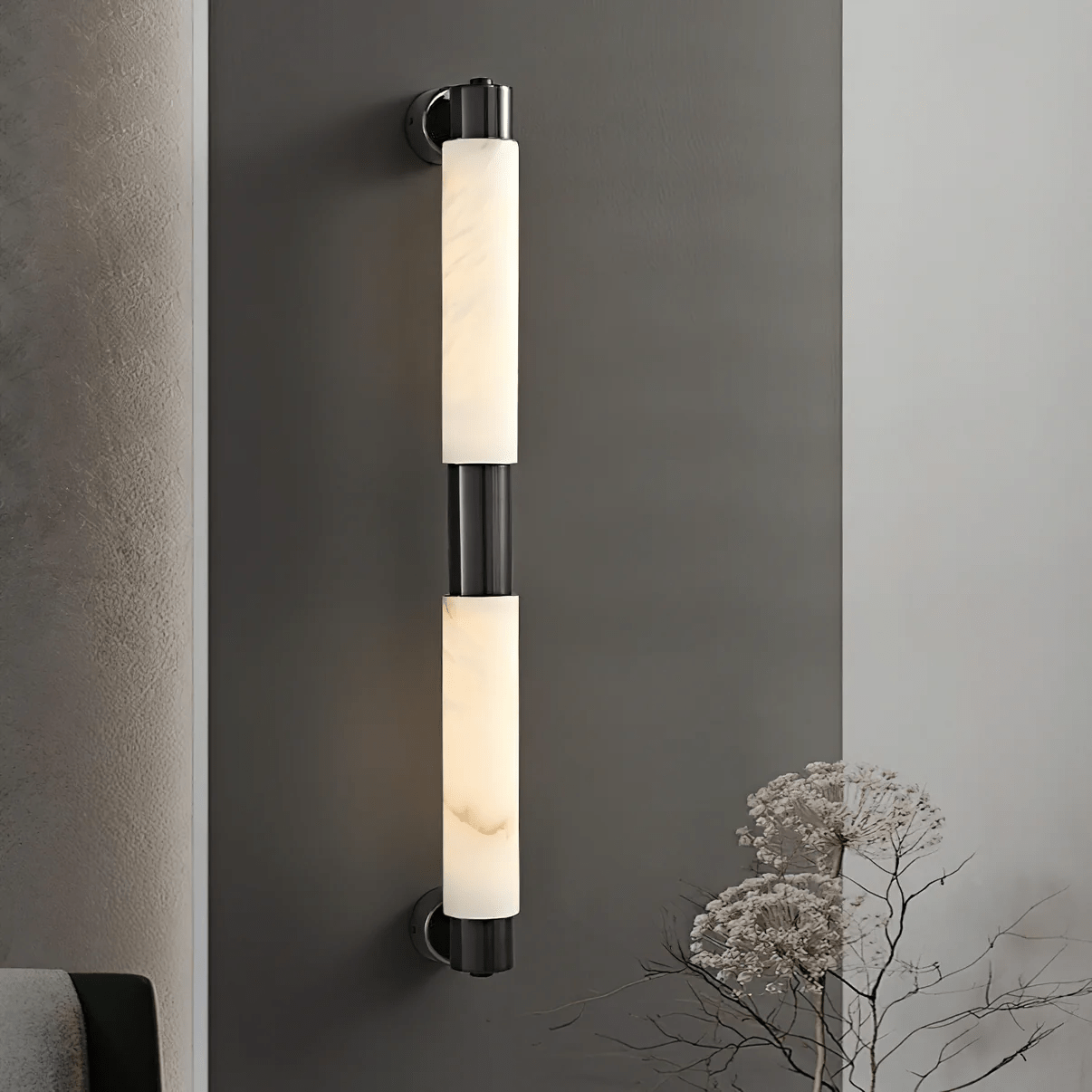 Ospix Alabaster Brass Wall Light-Neutral Decor