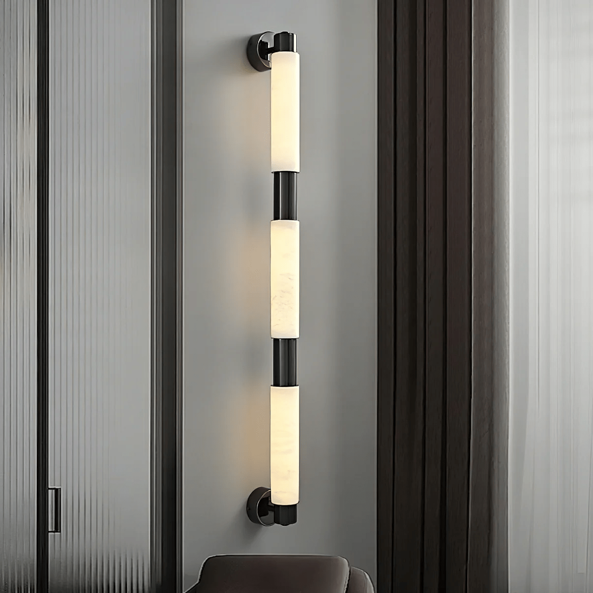 Ospix Alabaster Brass Wall Light-Neutral Decor