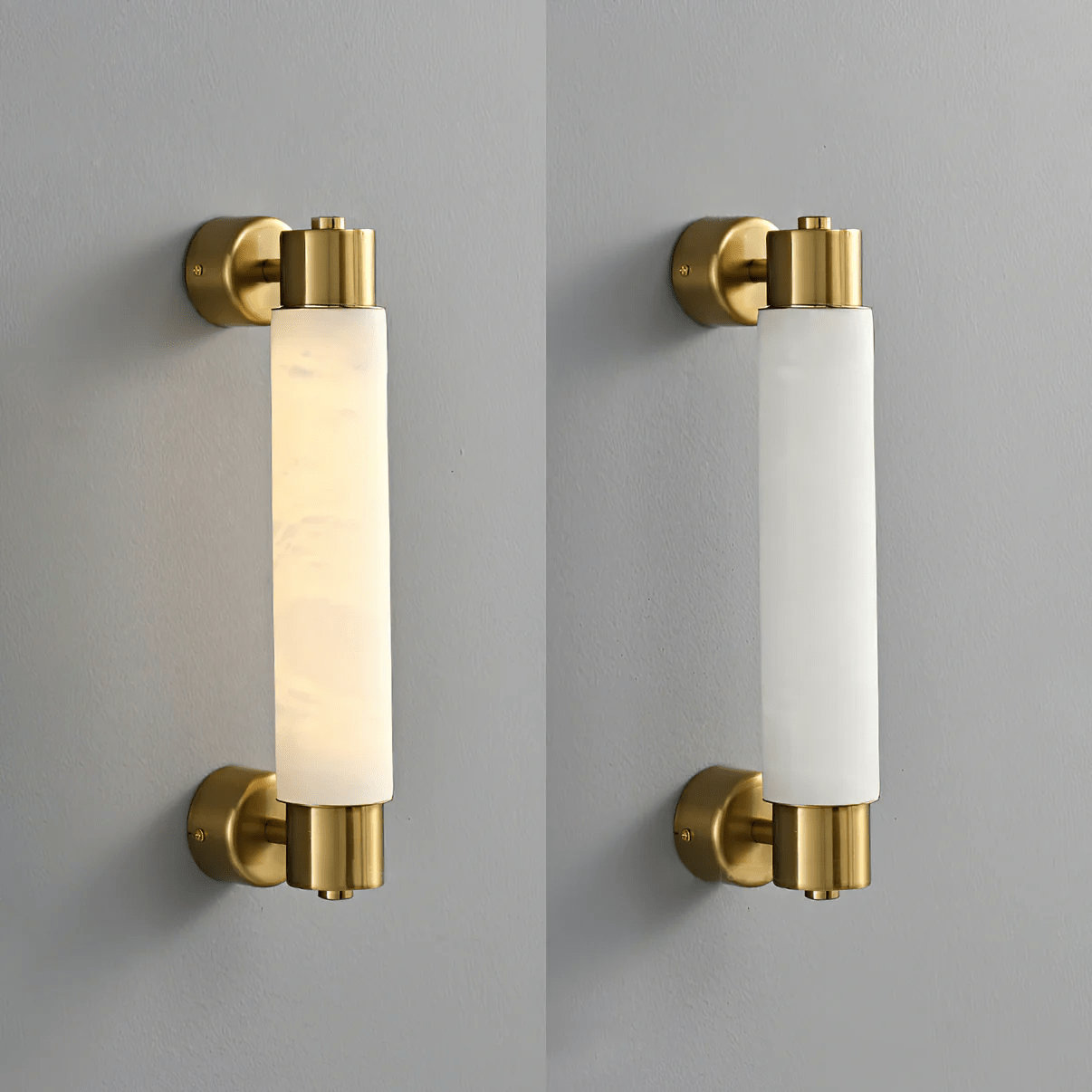 Ospix Alabaster Brass Wall Light-Neutral Decor