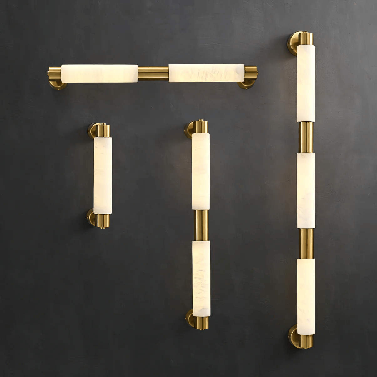 Ospix Alabaster Brass Wall Light-Neutral Decor