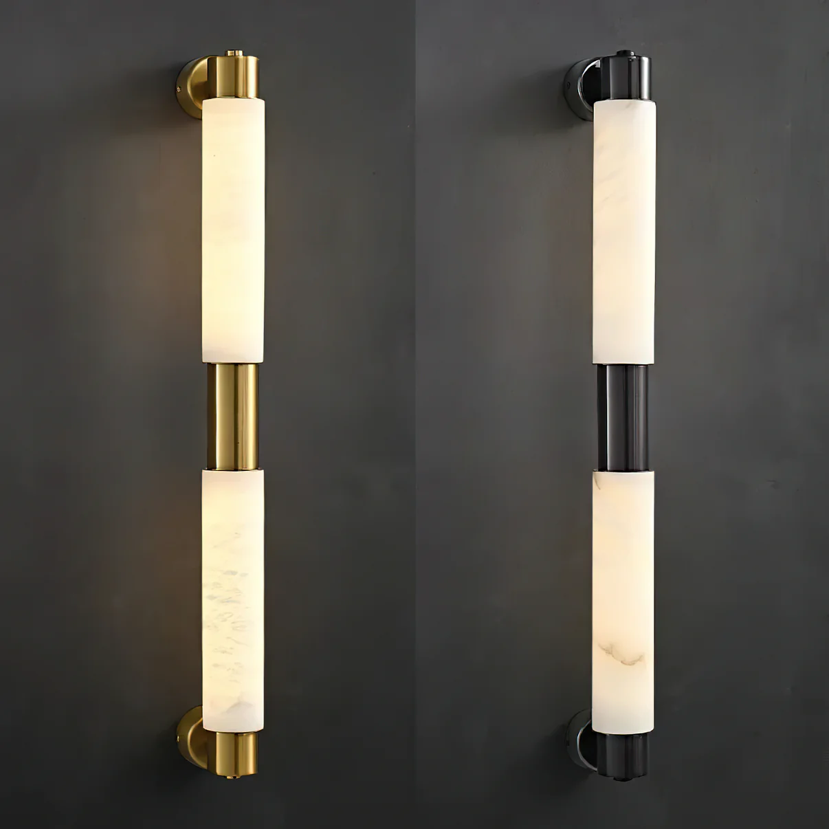 Ospix Alabaster Brass Wall Light-Neutral Decor