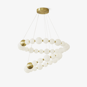 Hevrin Elegance Art Pearls Plastic Chandelier-Neutral Decor