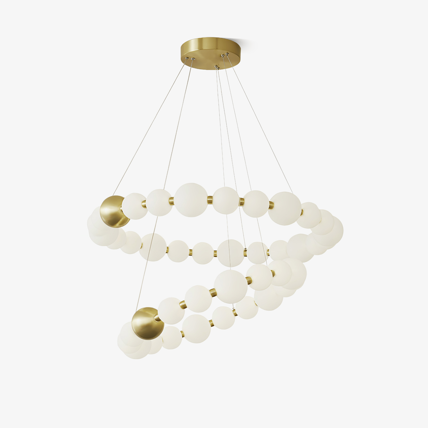 Hevrin Elegance Art Pearls Plastic Chandelier-Neutral Decor