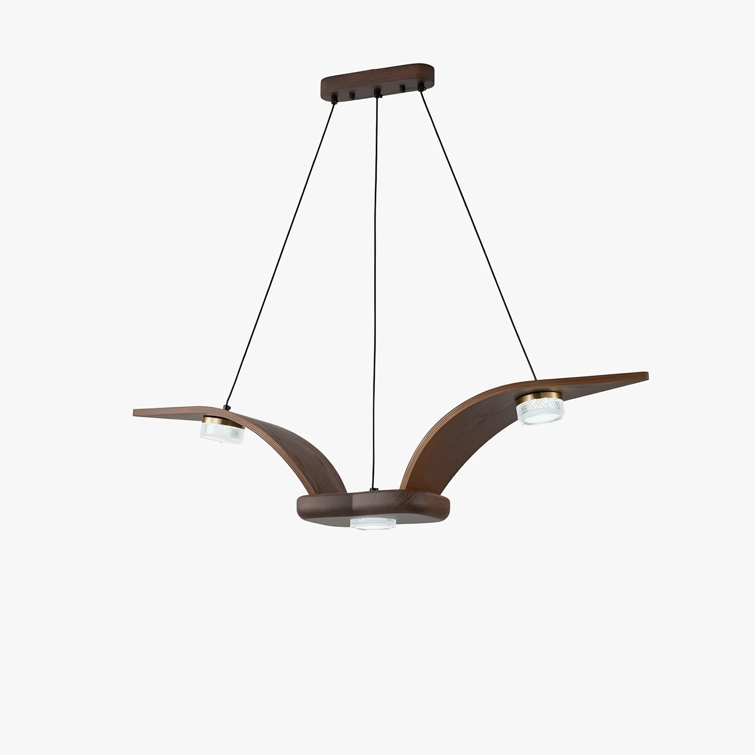 Rhexo Chandelier Walnut Wood Crystal Sculptural-Neutral Decor