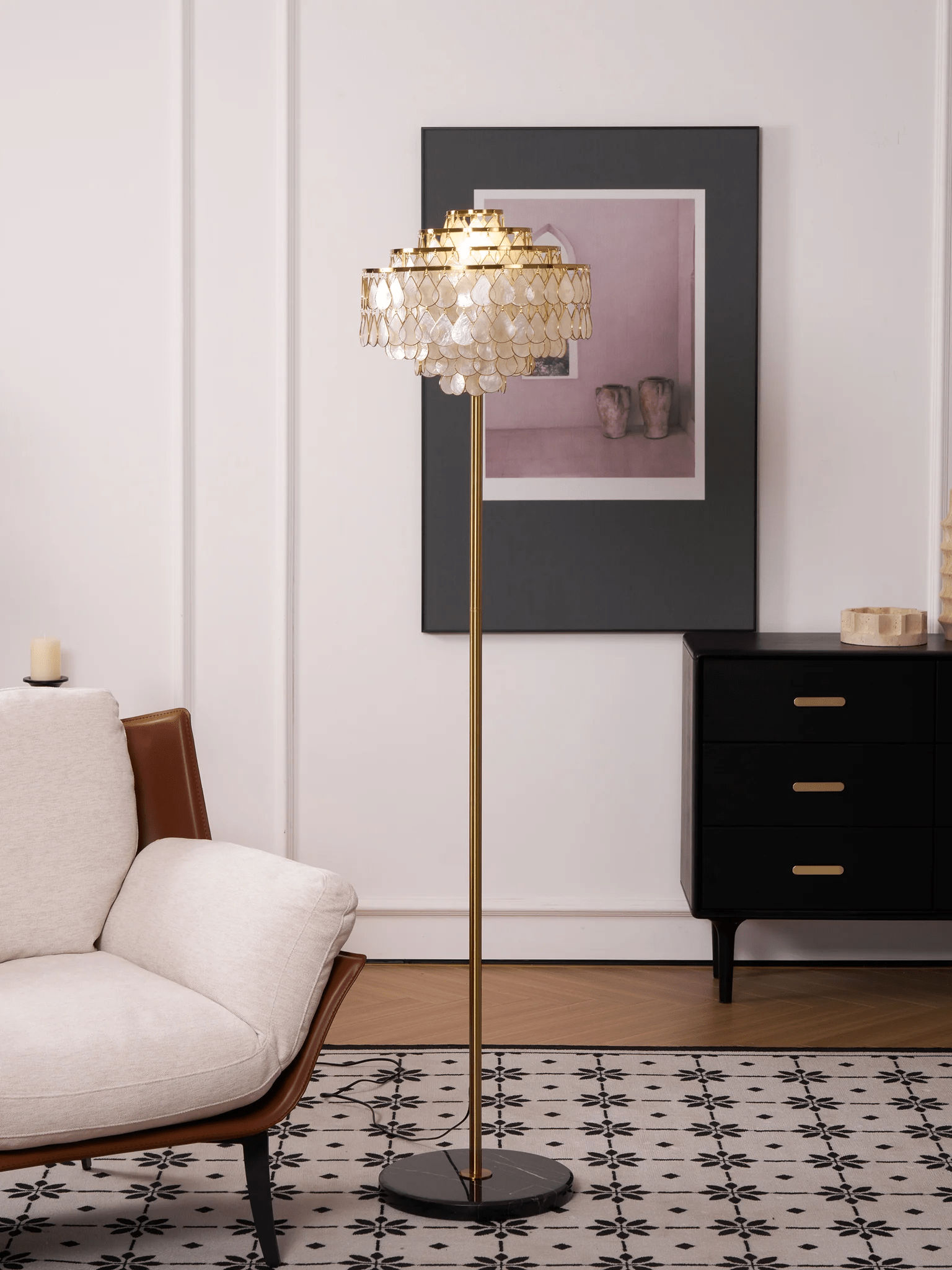 Emily Luxury Floor Lamp-Neutral Decor
