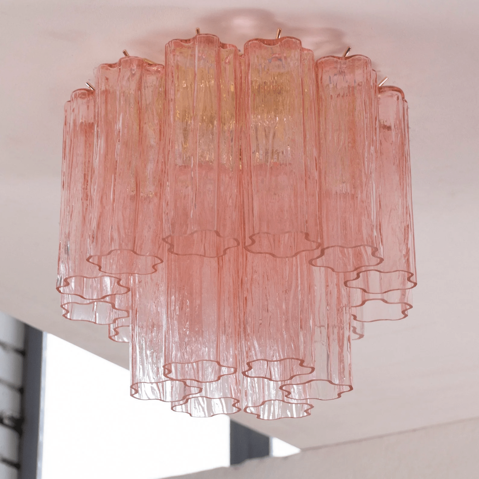 Seraphina Tubes Ceiling Lamp Pink Waterfall Style-Neutral Decor