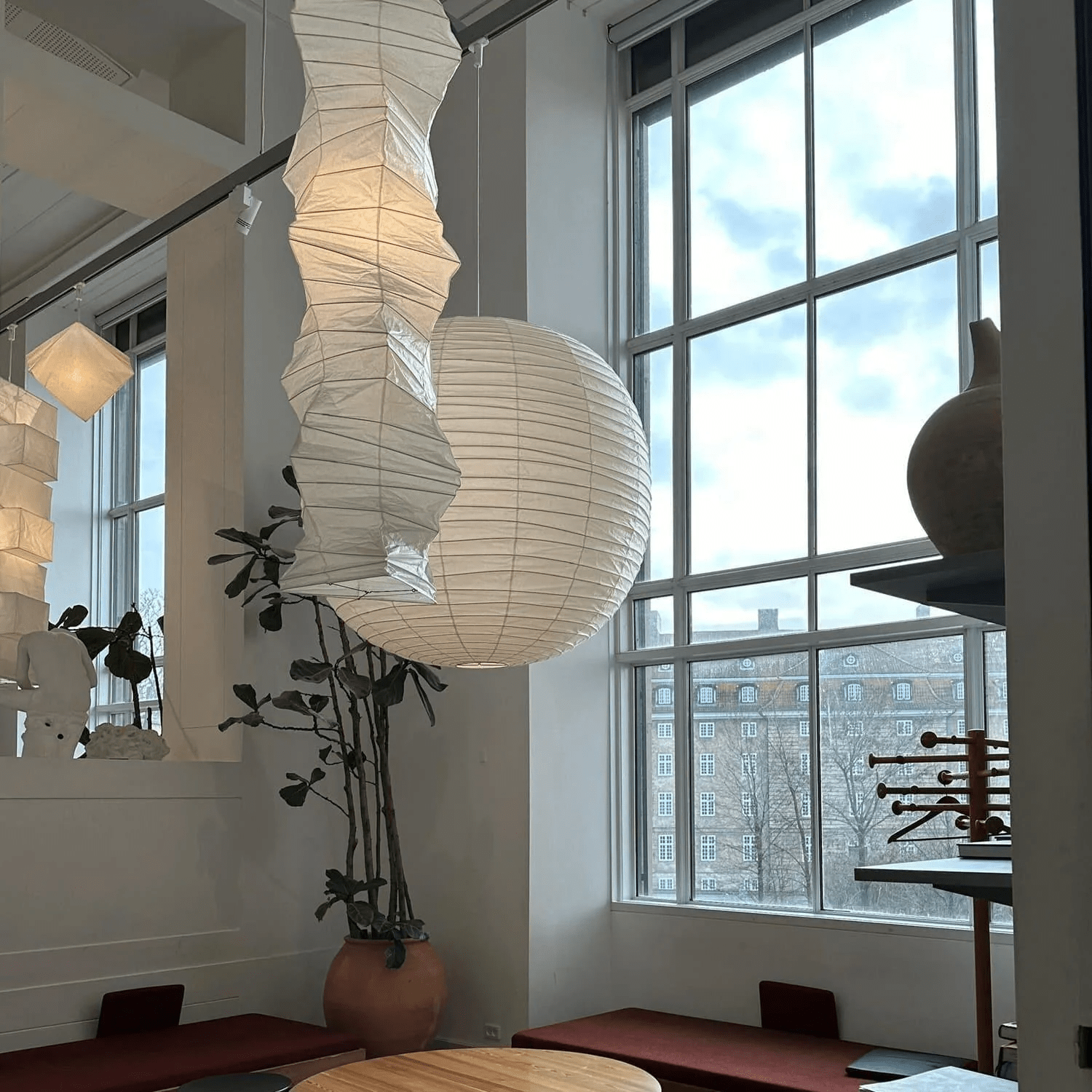 Lydia Modern Paper Pendant Light-Neutral Decor