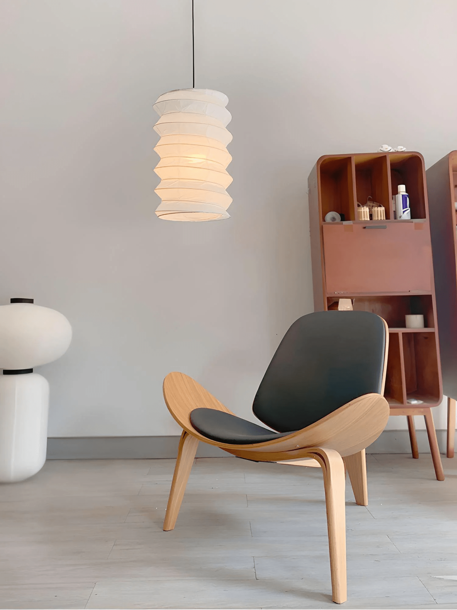 Alice Minimalist Paper Pendant Light-Neutral Decor