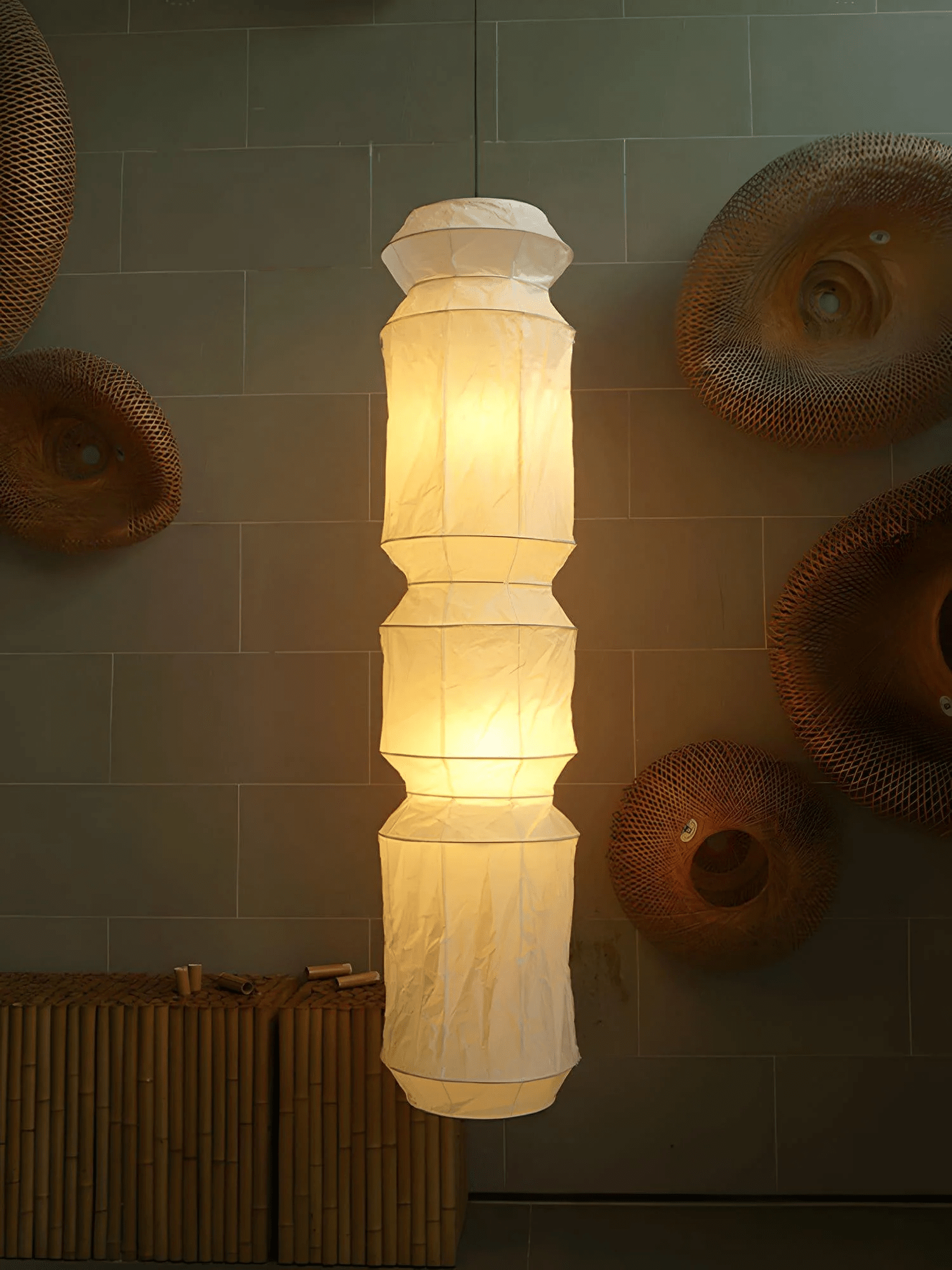 Elsie Vinyage Paper Pendant Light-Neutral Decor