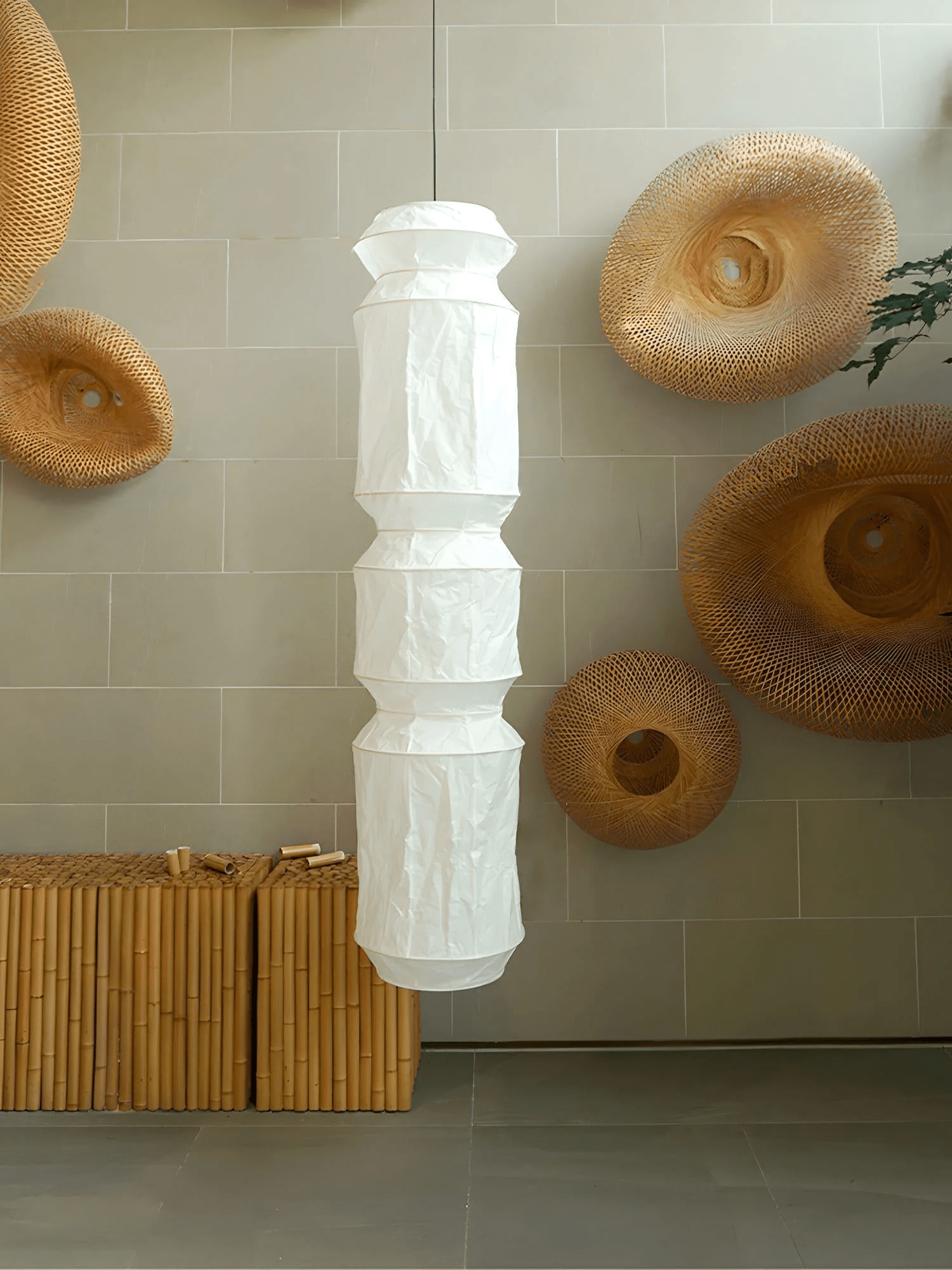 Elsie Vinyage Paper Pendant Light-Neutral Decor