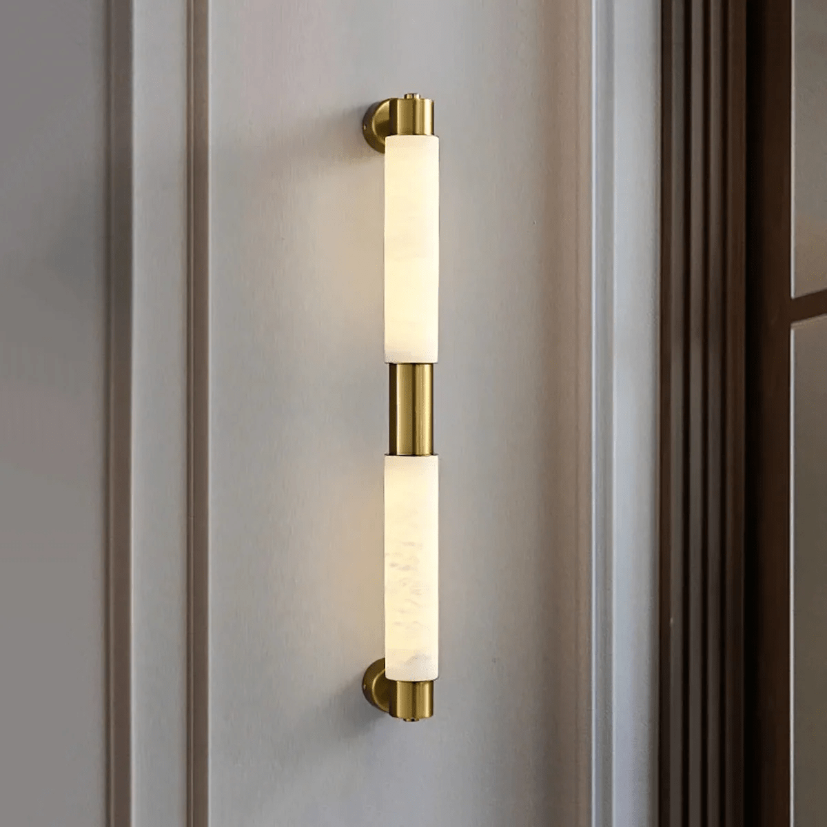 Ospix Alabaster Brass Wall Light-Neutral Decor