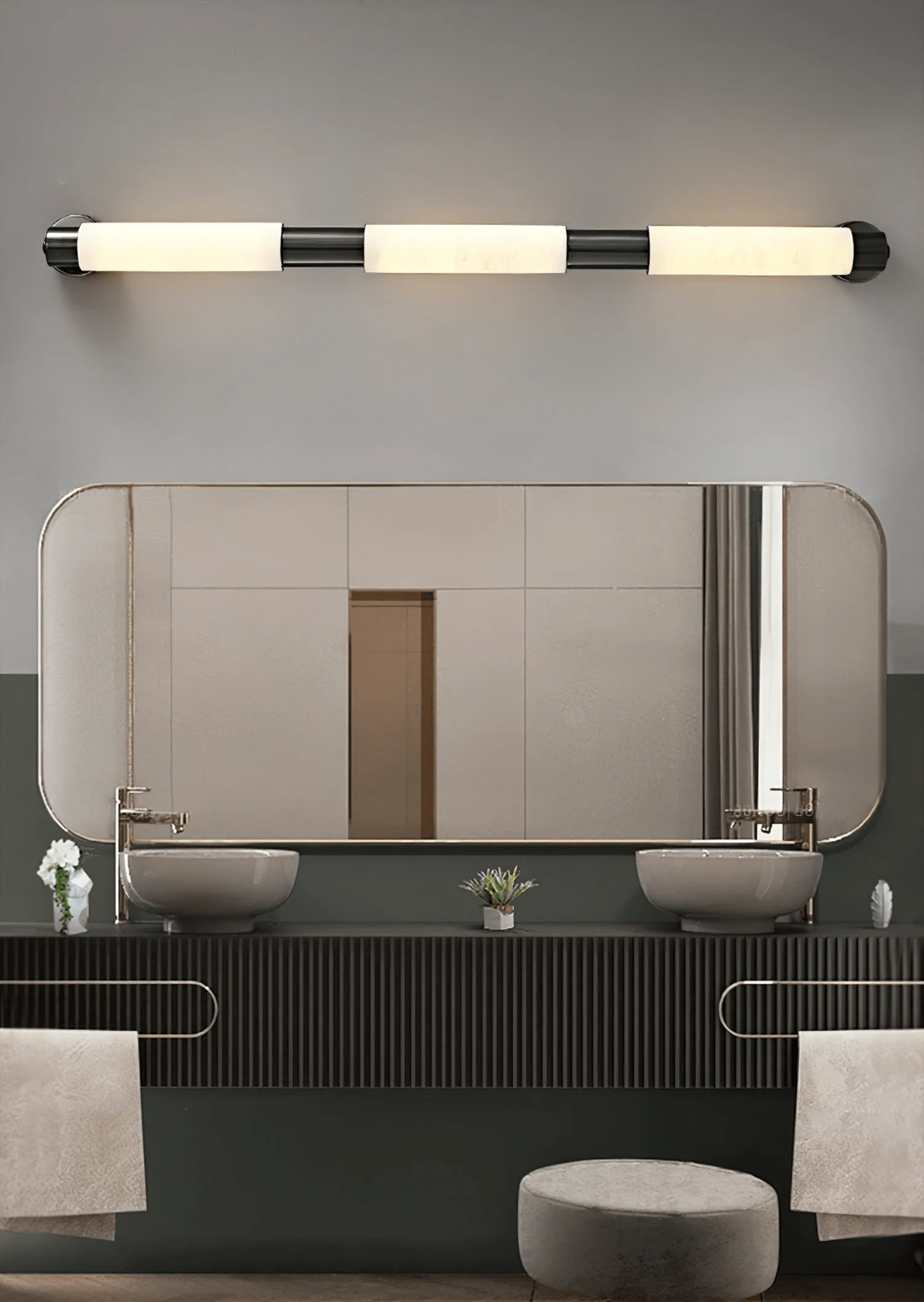 Ospix Alabaster Brass Wall Light-Neutral Decor