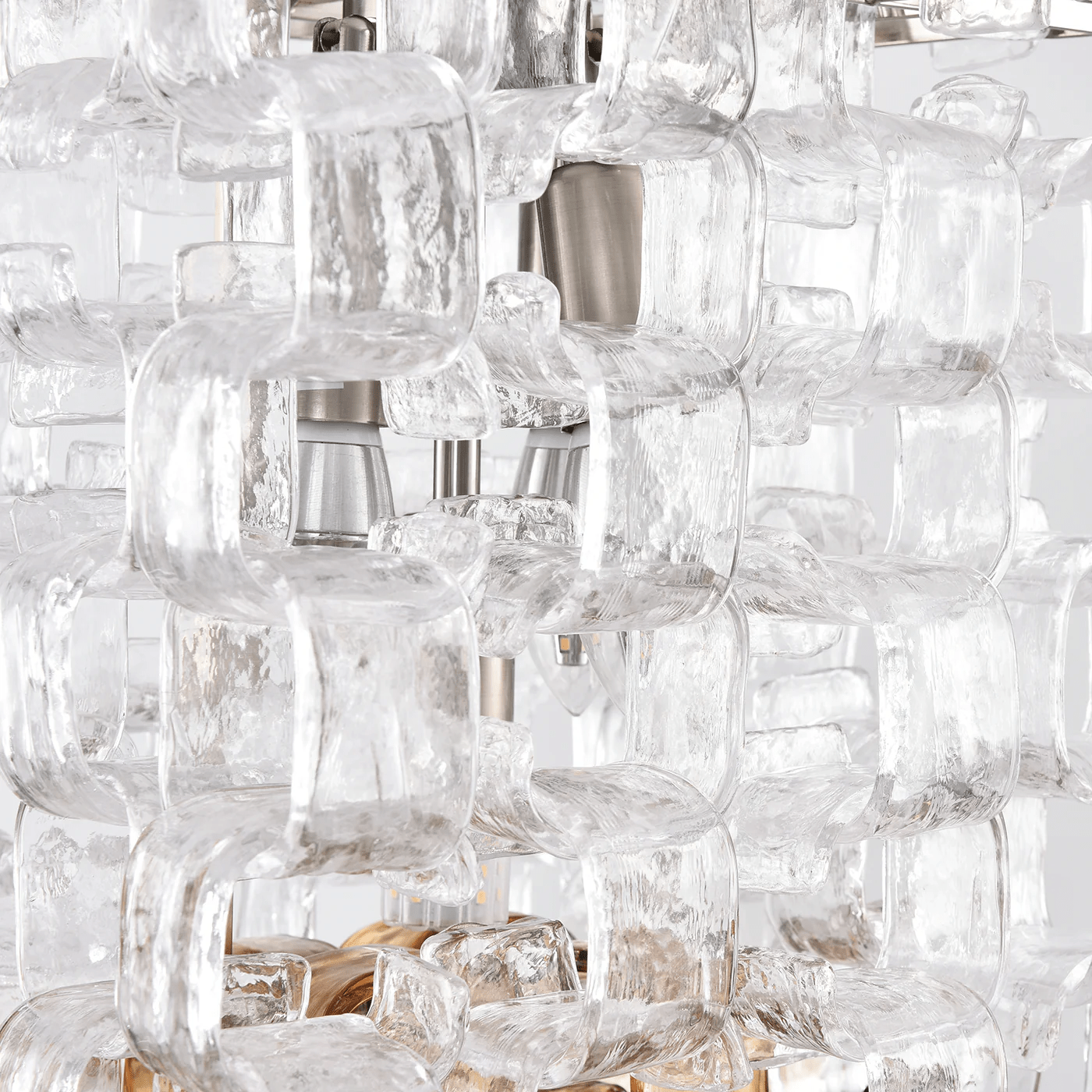 Orielis Chandelier Murano Glass Interlocking Geometric-Neutral Decor