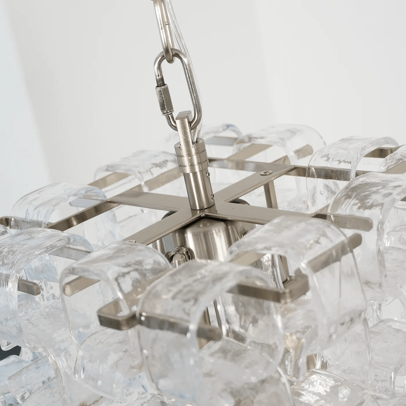 Orielis Chandelier Murano Glass Interlocking Geometric-Neutral Decor