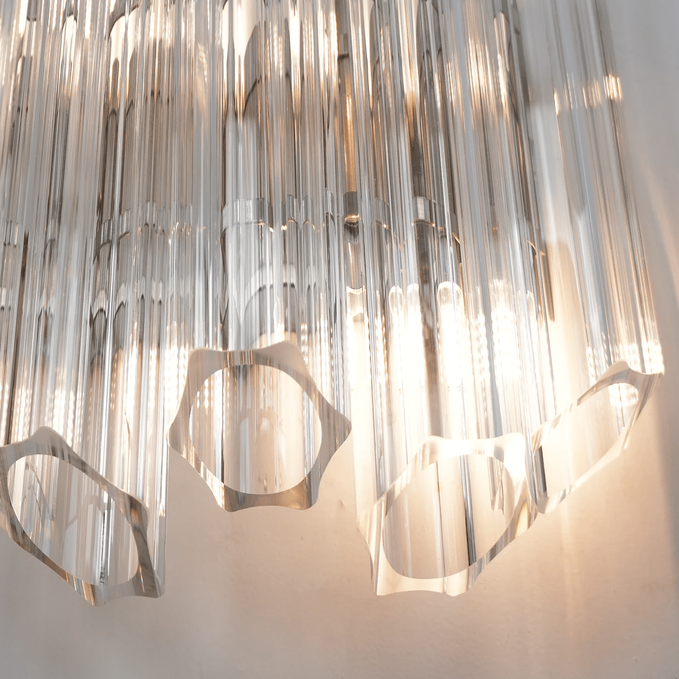 Aurora Wall Lamp Clear Murano Glass Tube Cascade-Neutral Decor