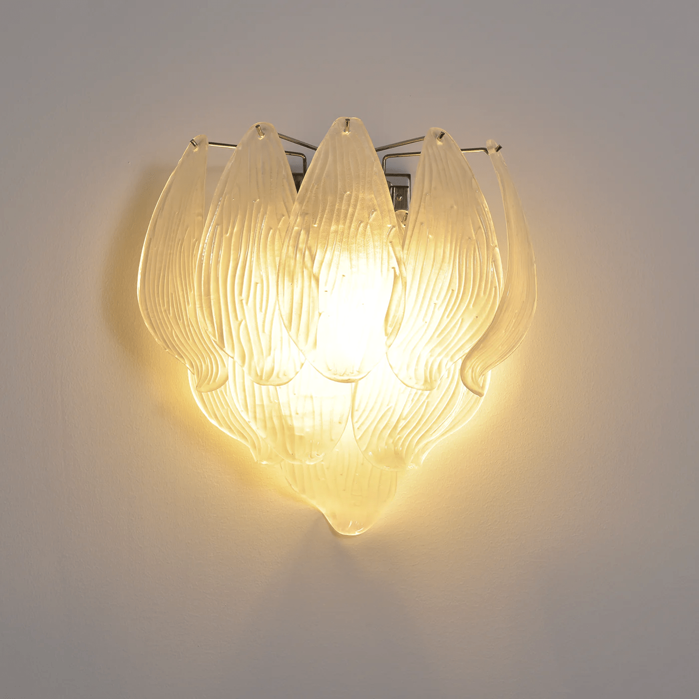 Aurora Wall Lamp Murano Glass Petal Frosted Cascading-Neutral Decor