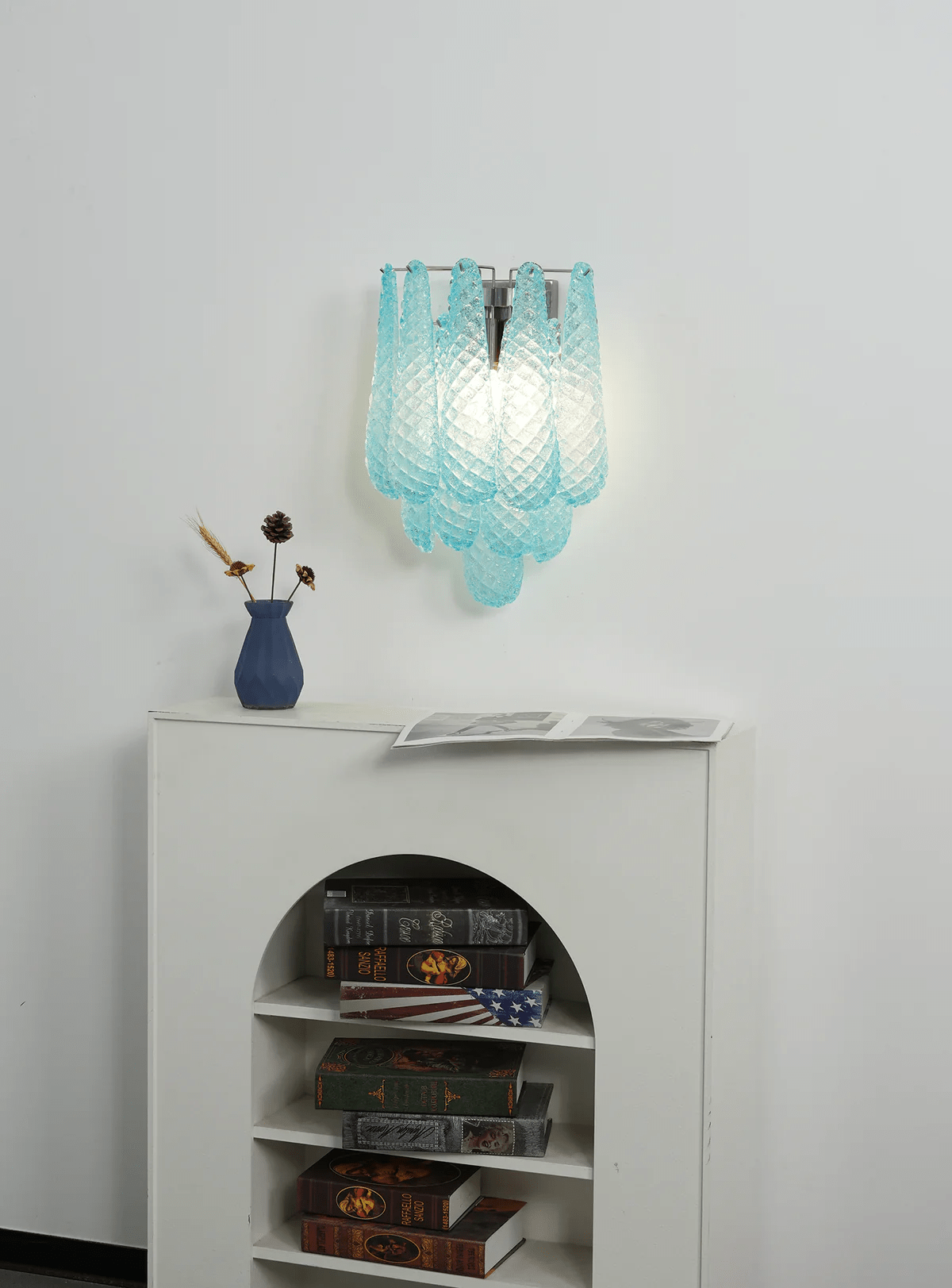 Aurora Wall Lamp Pink Teardrop Glass Floral Artistic-Neutral Decor