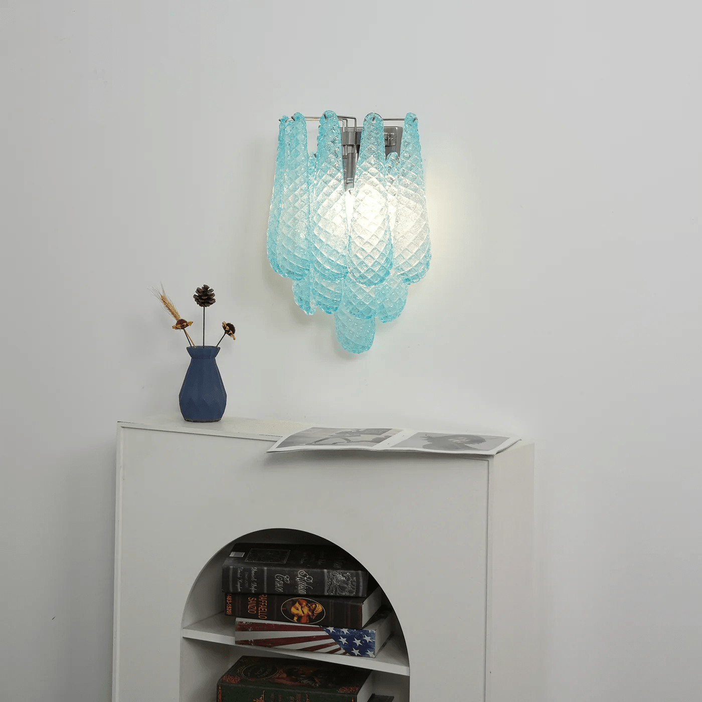Aurora Wall Lamp Pink Teardrop Glass Floral Artistic-Neutral Decor