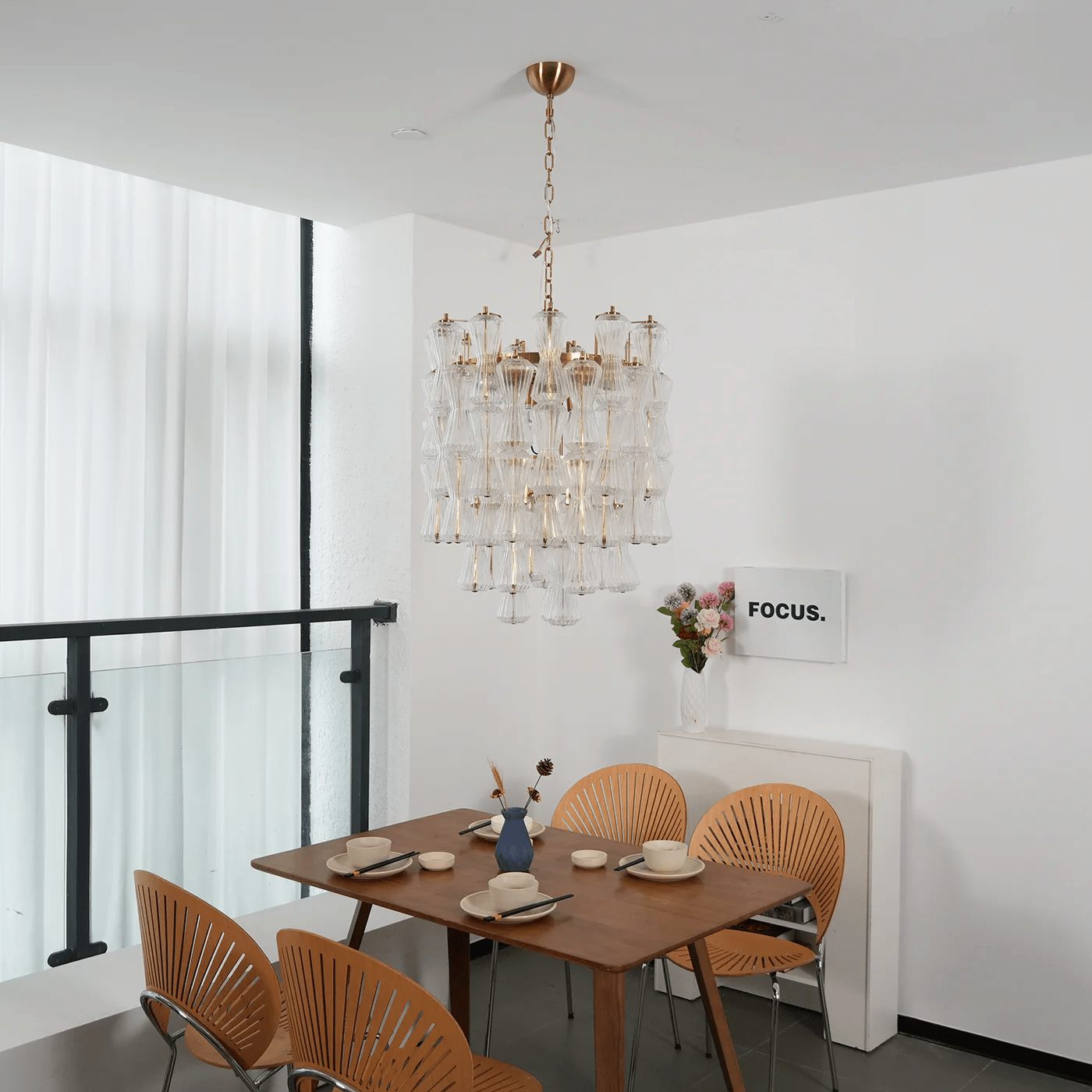 Aurora Chandelier Murano Glass Floral Cascade-Neutral Decor