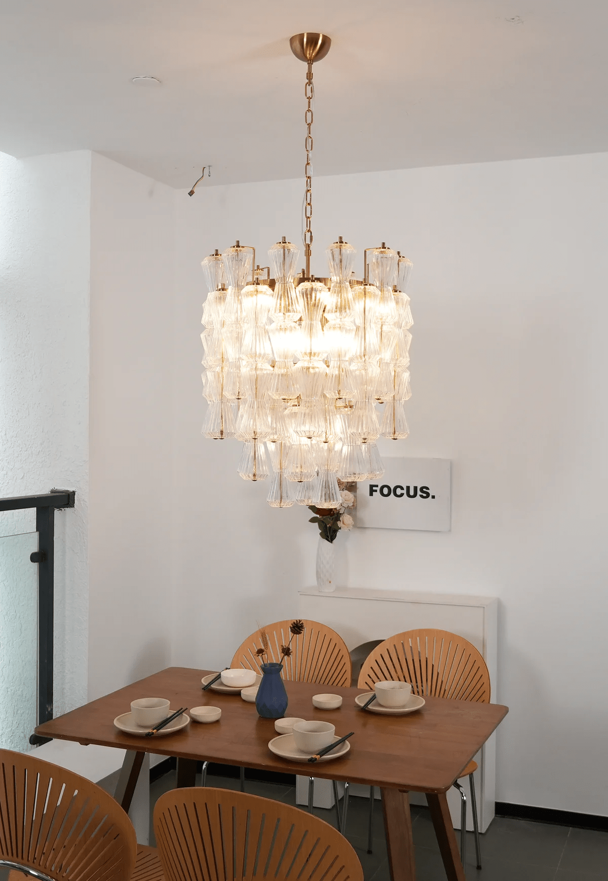 Aurora Chandelier Murano Glass Floral Cascade-Neutral Decor