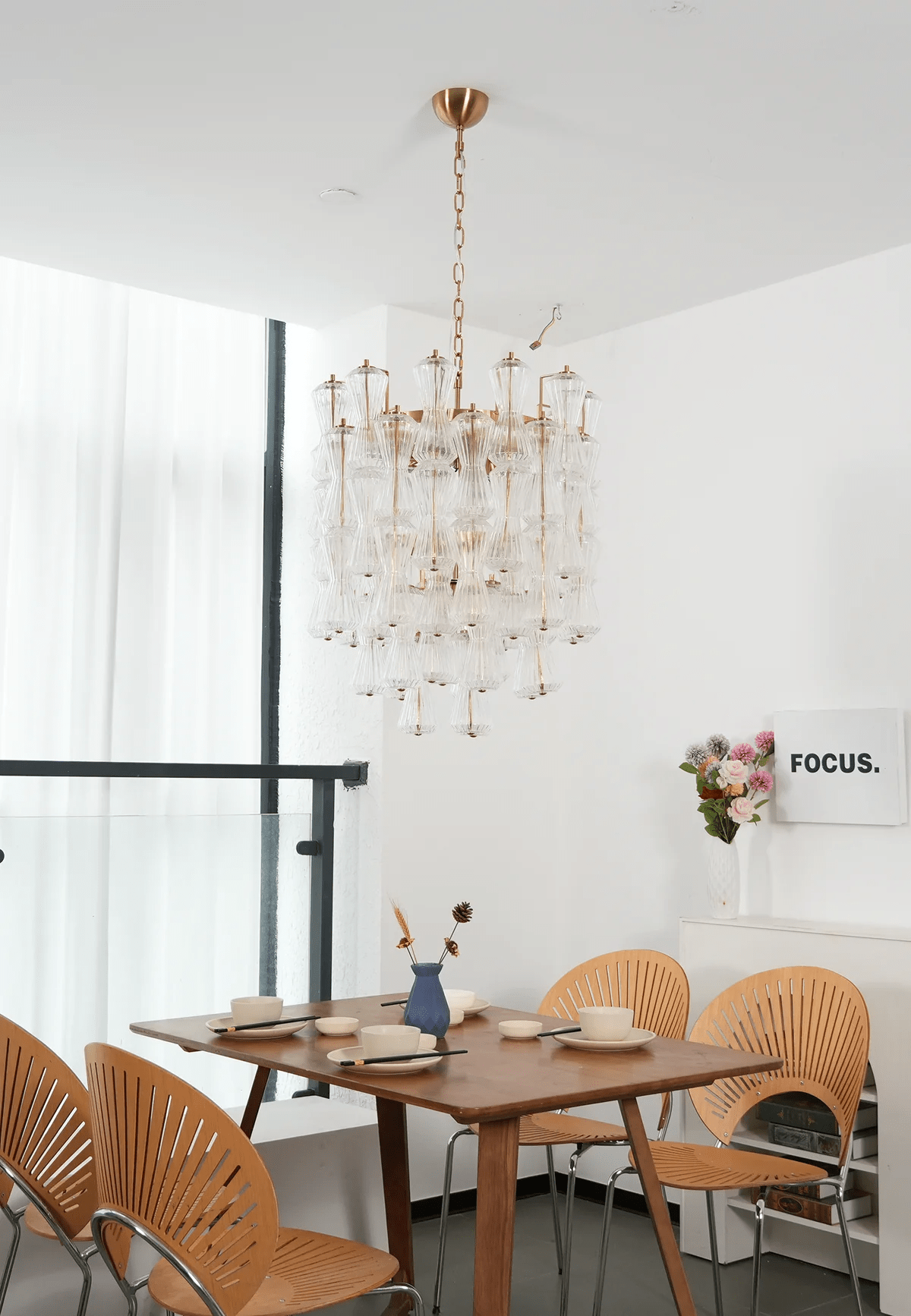 Aurora Chandelier Murano Glass Floral Cascade-Neutral Decor
