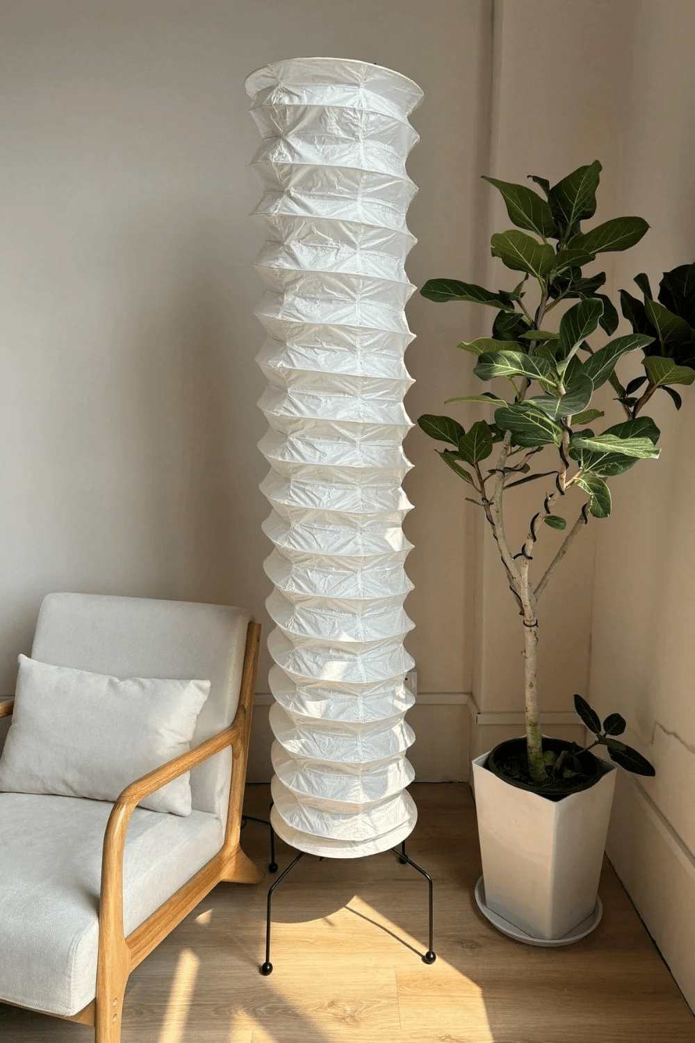 Clara Minimalist Rice Paper Floor Lamp-Neutral Decor