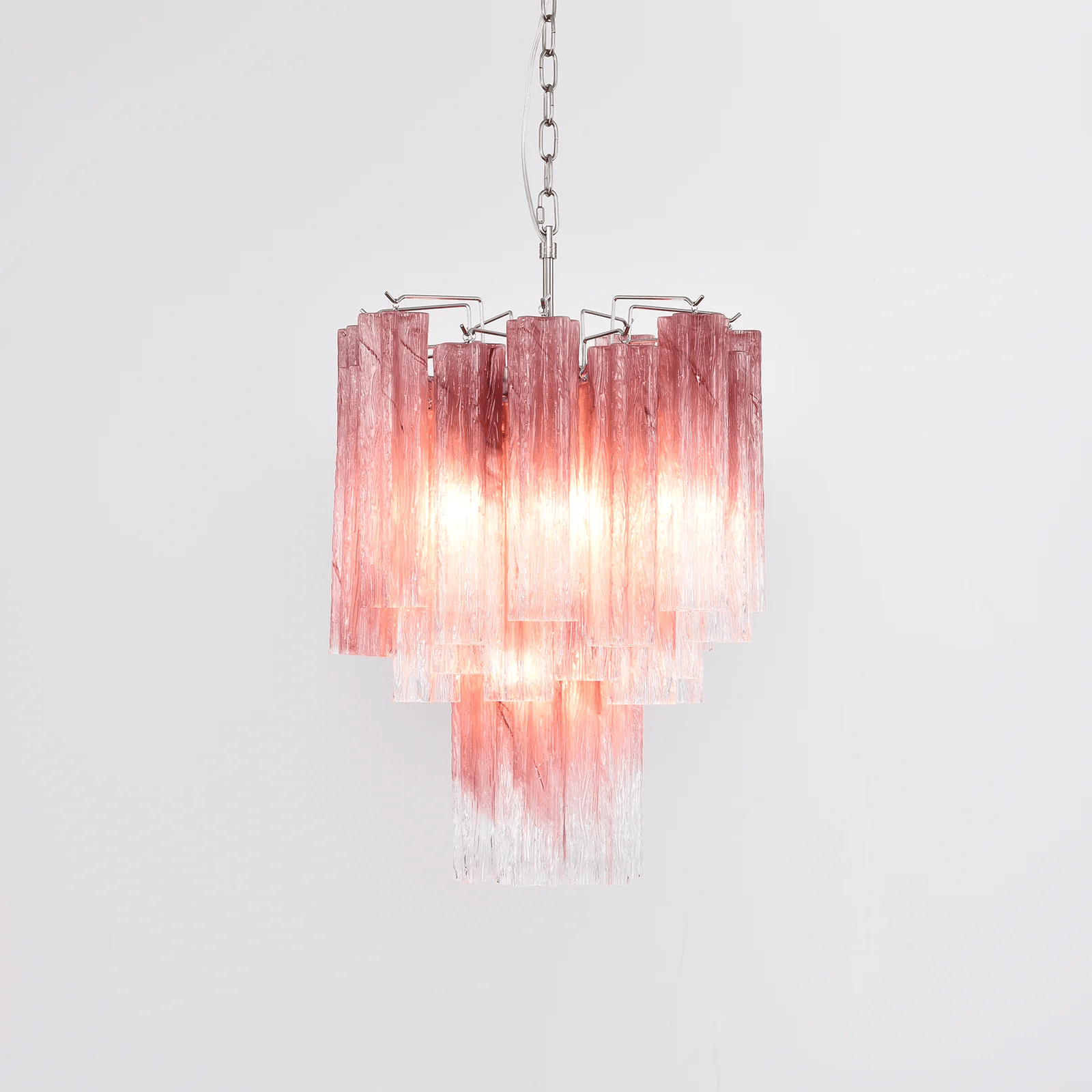 Aurora Chandelier Rose Gradient Murano Glass Tiered-Neutral Decor