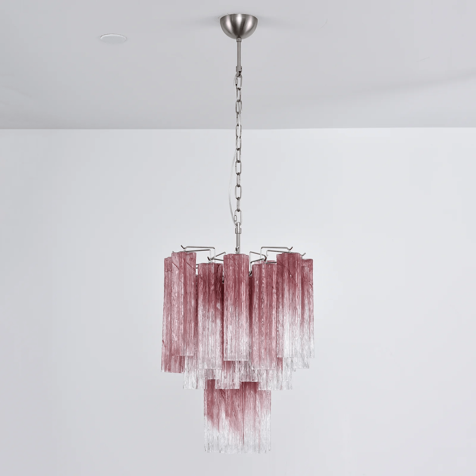 Aurora Chandelier Rose Gradient Murano Glass Tiered-Neutral Decor