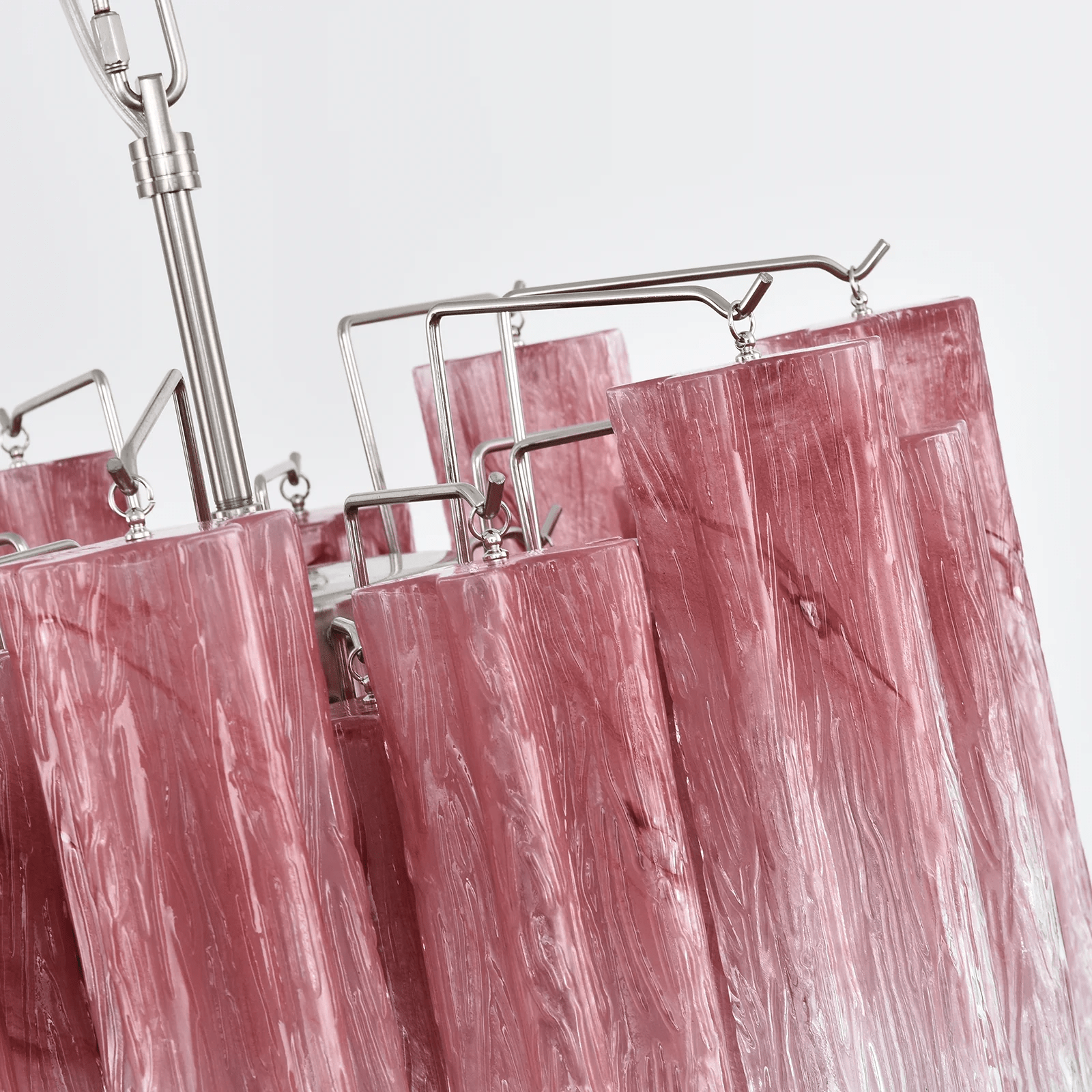 Aurora Chandelier Rose Gradient Murano Glass Tiered-Neutral Decor